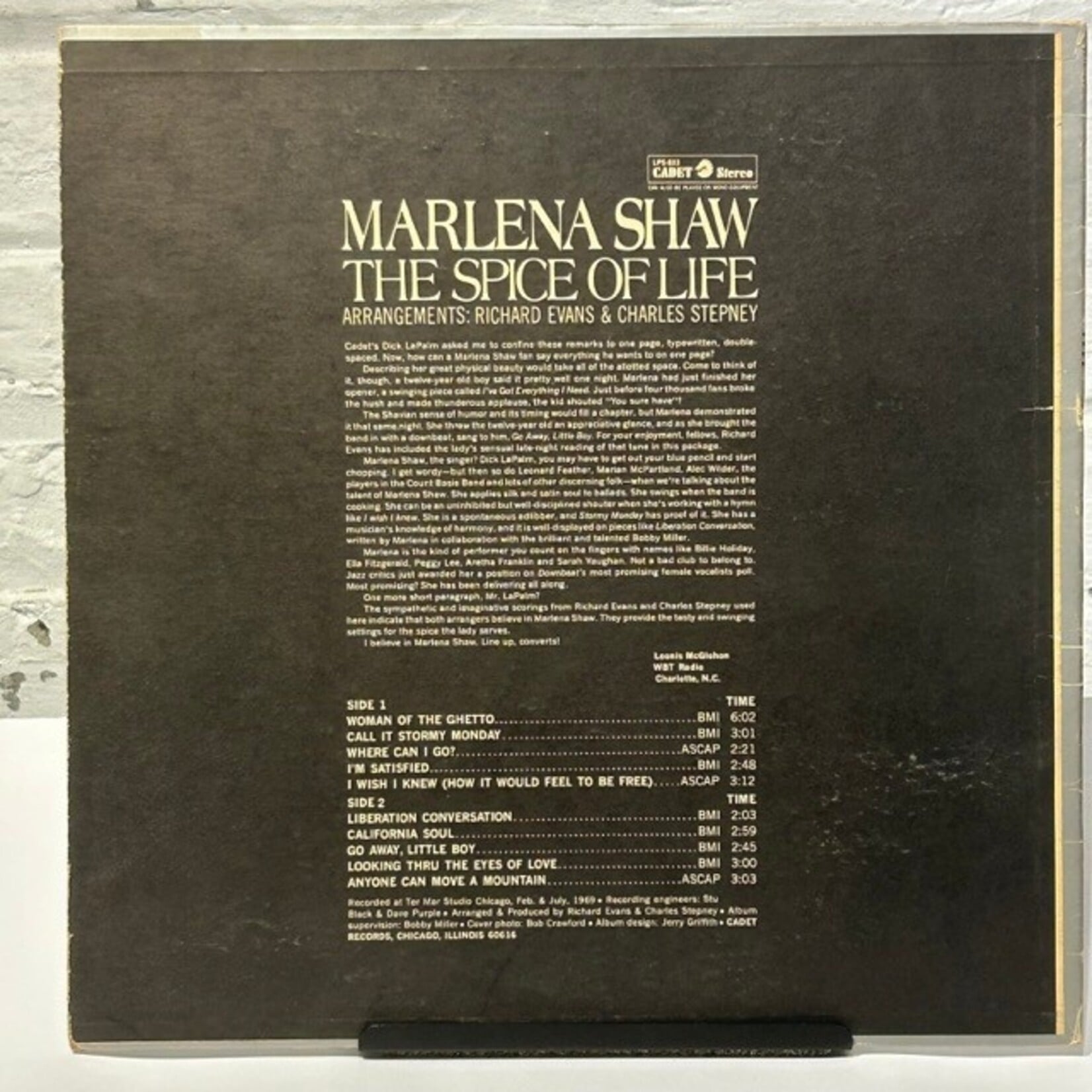 [Kollectible Vinyl] Shaw, Marlena: The Spice of Life (1971, USA, VG) [CADET]
