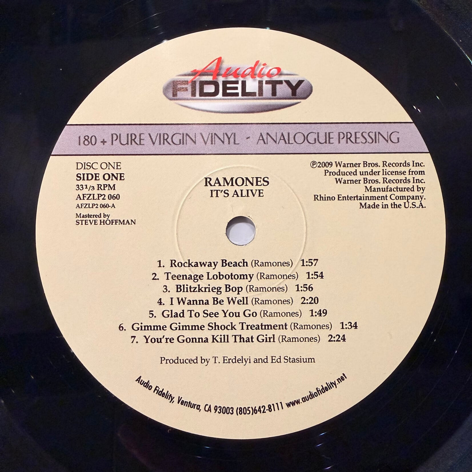 [Kollectible Vinyl] Ramones: It's Alive (2009, USA, Ltd. Ed. Audiophile, EX) [AUDIO FIDELITY]