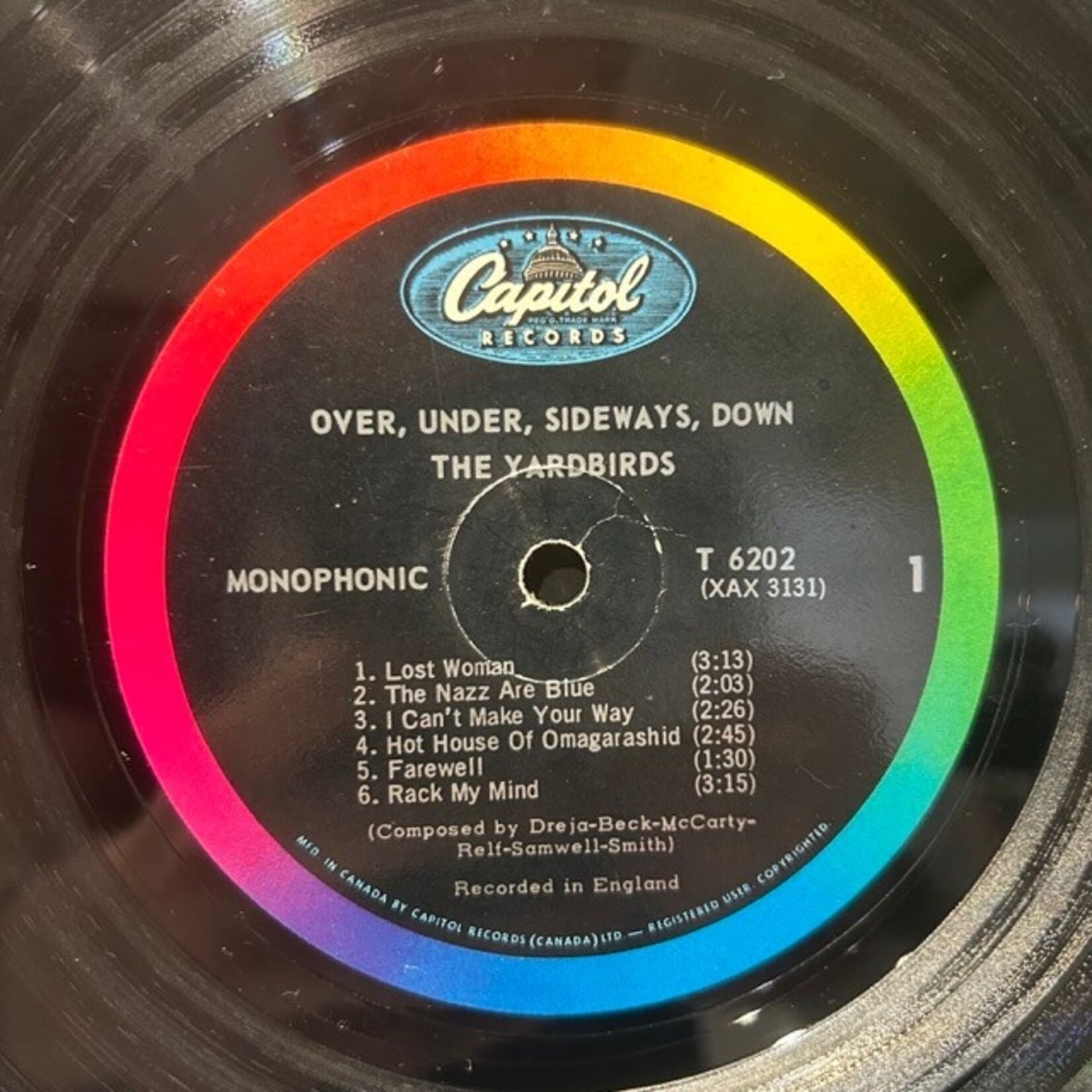 [Kollectible Vinyl] Yardbirds: Over, Under, Sideways, Down (1966, Canada, Mono Capitol 6000, VG) [CAPITOL]