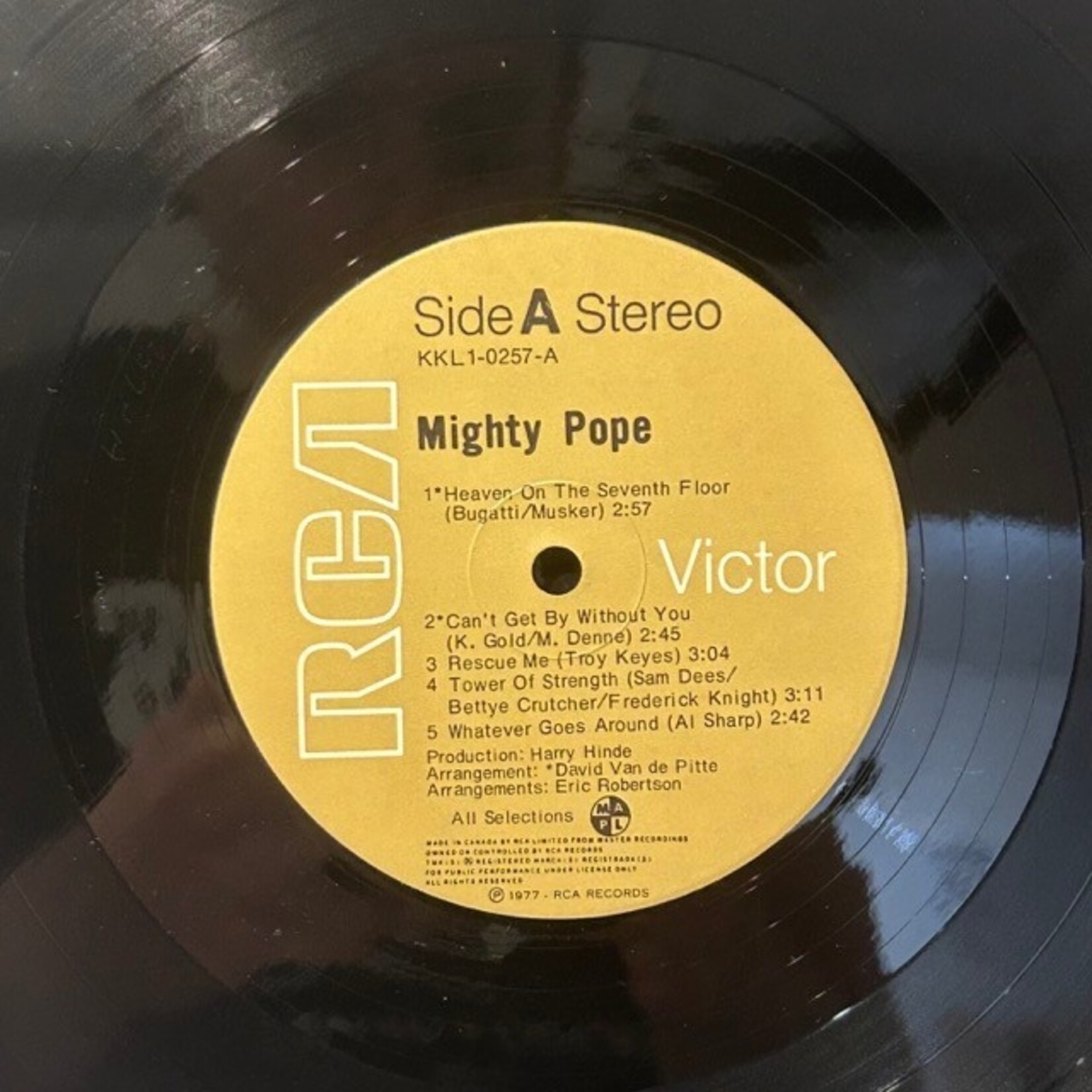 [Kollectible Vinyl] Mighty Pope: Self Titled (1977, CANADA, VG+) [RCA]