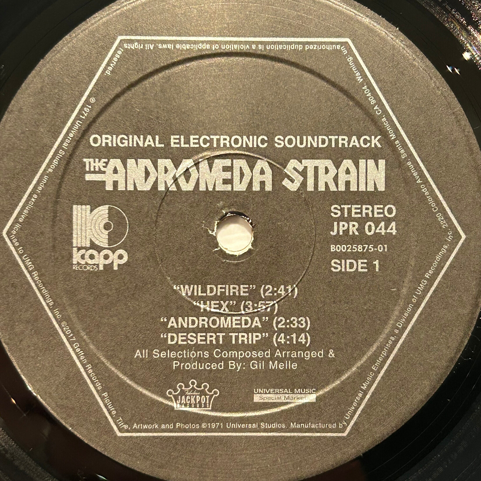 Gil Melle - The Andromeda Strain (Original Electronic Soundtrack) (2017, USA, LTD ED RSD, Hexagon Vinyl, EX)