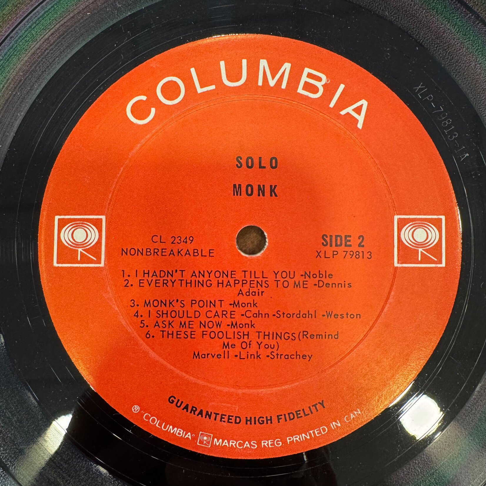 Thelonius Monk - Solo Monk (1965, Canada, 2-Eye, Mono, VG)