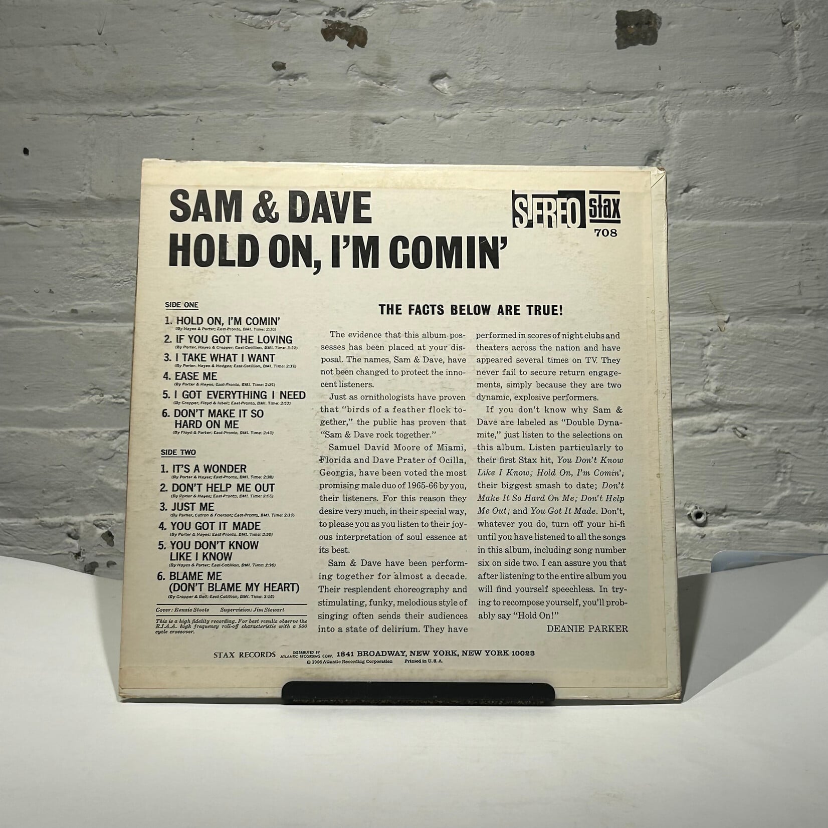 [Nick's Disk Pics] Sam & Dave: Hold on, I'm Comin' (1966, USA, VG+) [STAX]