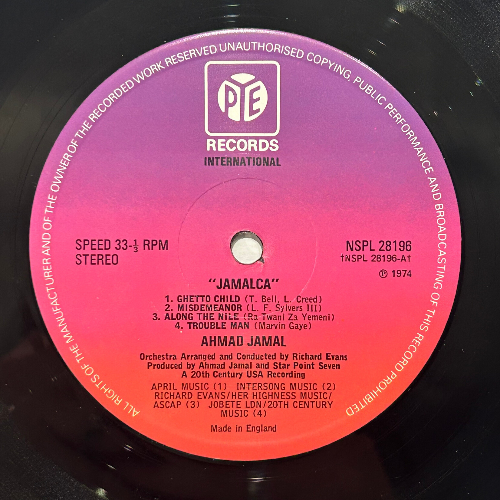 [Nick's Disk Pics] Jamal, Ahmad: Jamalca (1974, UK, In Shrink, EX) [PYE Records]