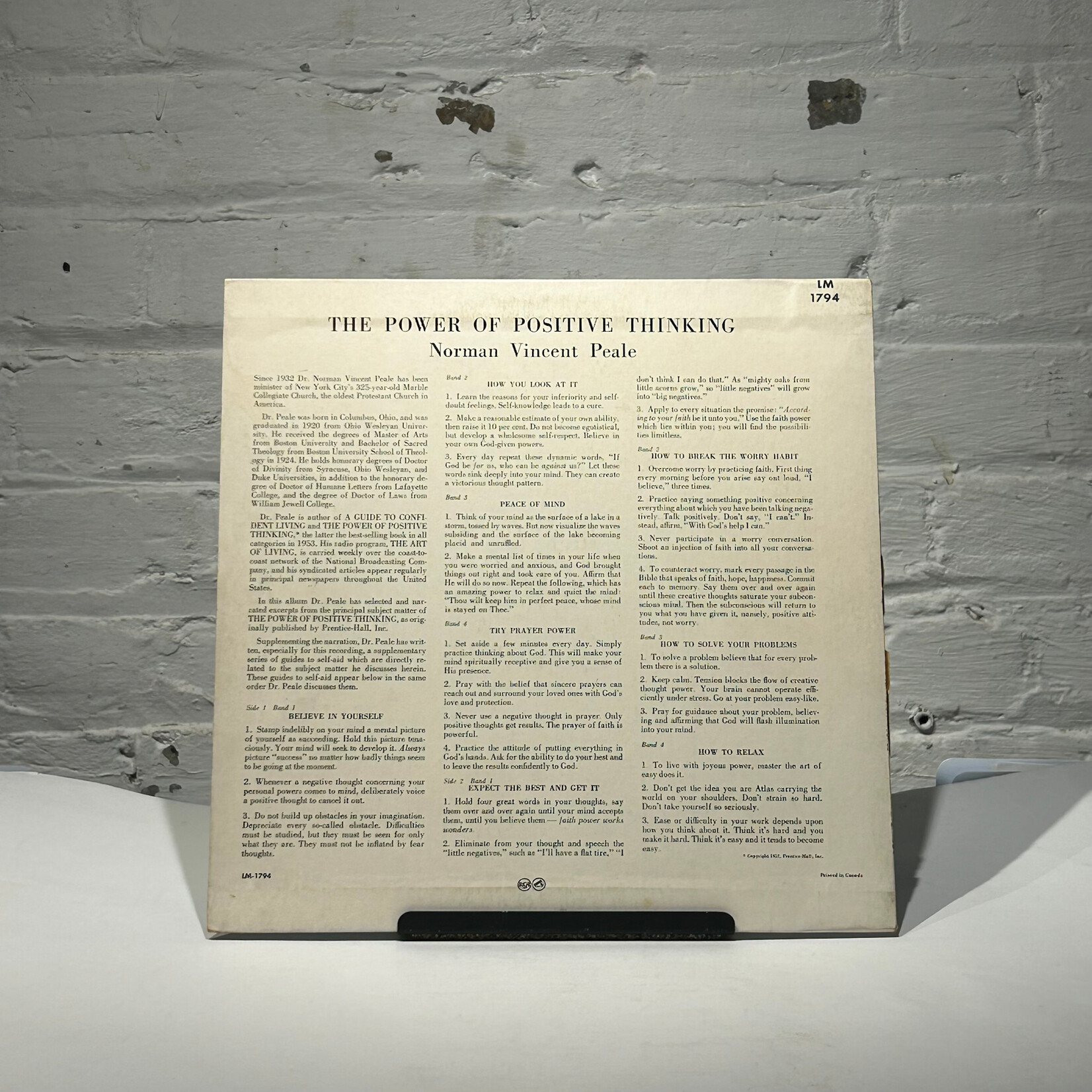 Norman Vincent Peale - The Power Of Positive Thinking (1953, USA, VG+)