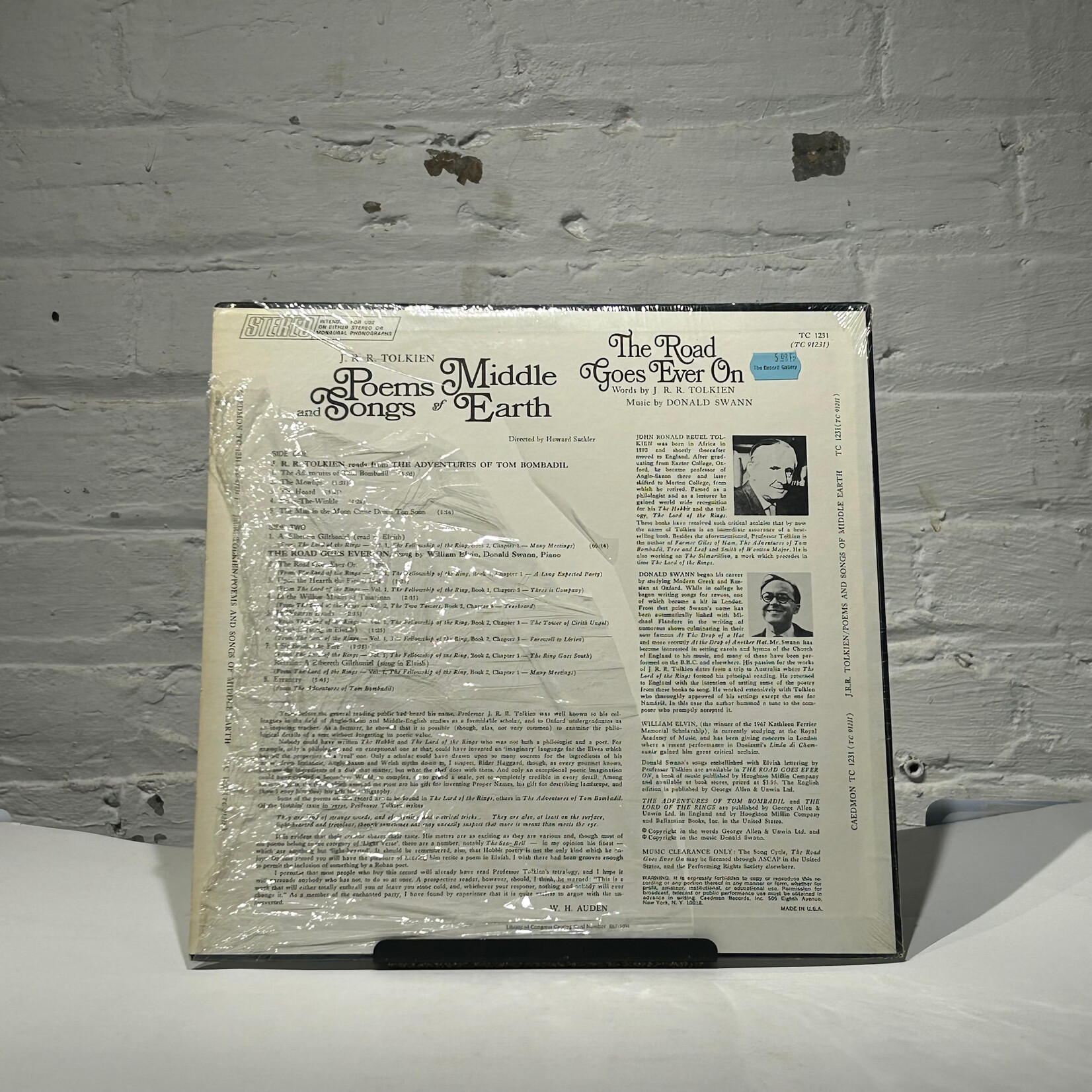J.R.R. Tolkien - Poems And Songs Of Middle Earth (1967, US, Read by Author, VG++)