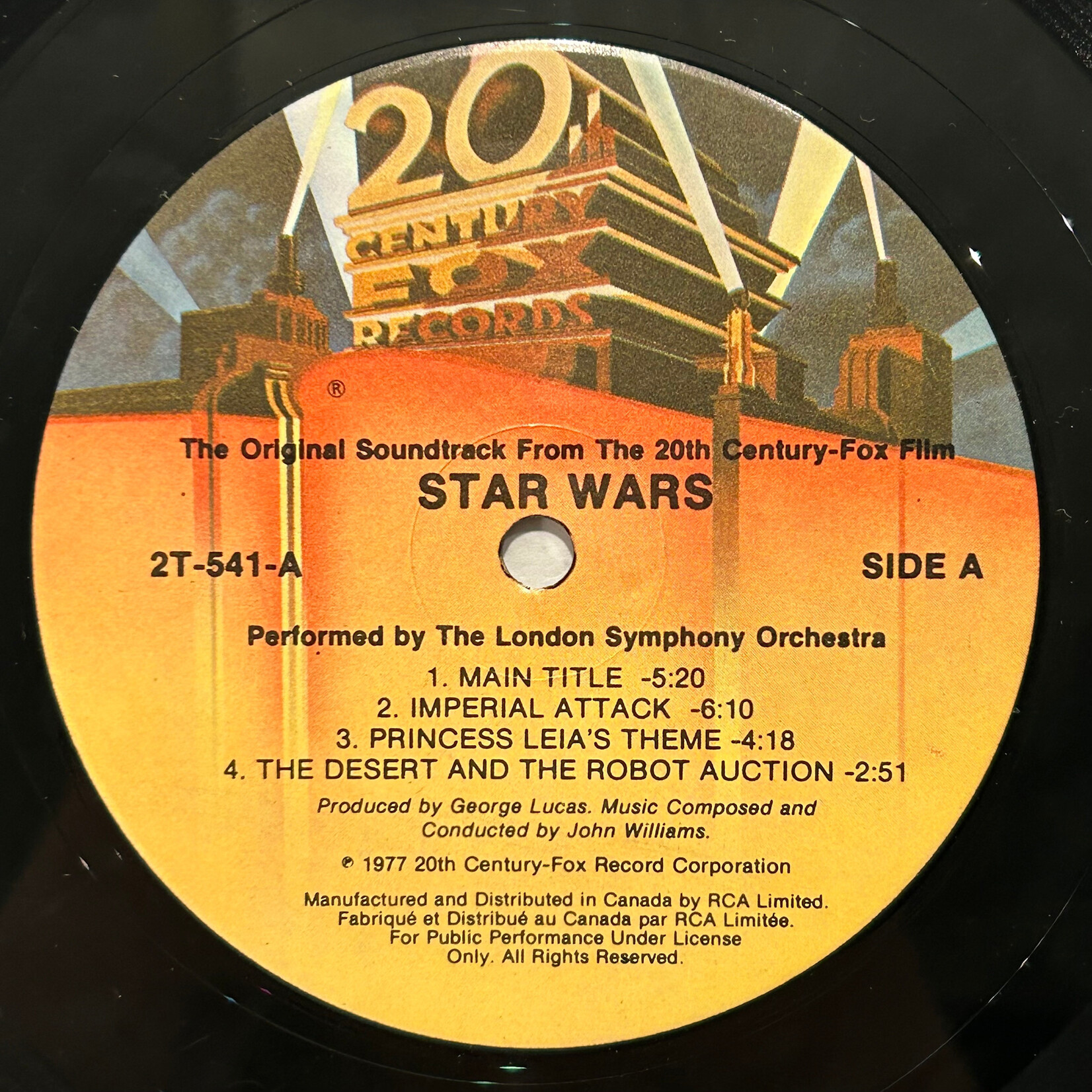 John Williams & The London Symphony Orchestra - Star Wars (1977, Canada, w/Insert, VG+)