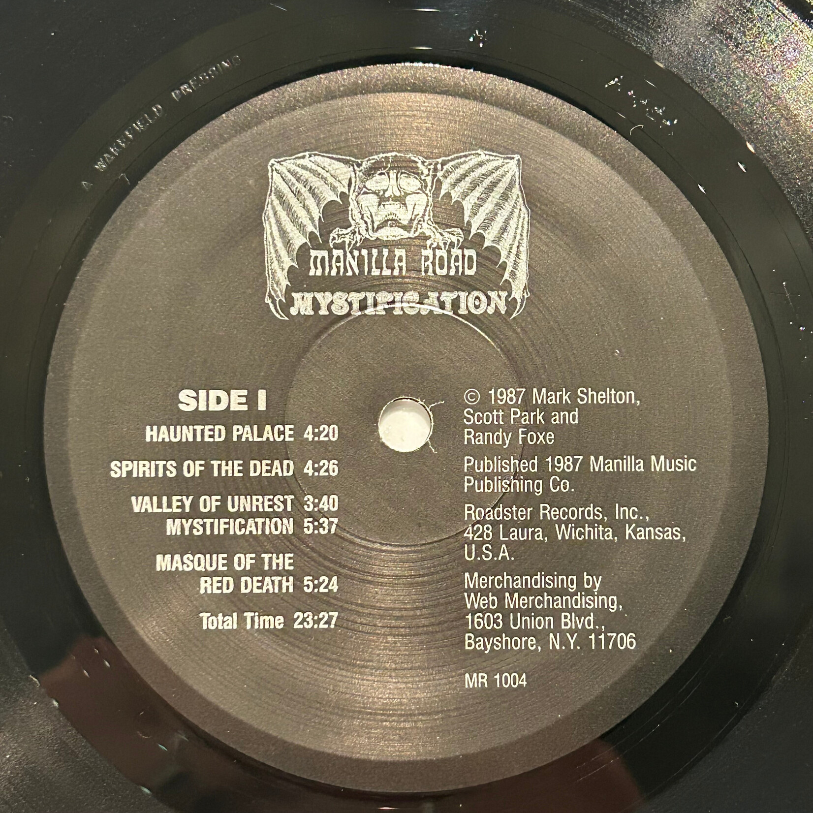 Manilla Road: Mystification (1987, USA, VG+) [ROADSTER RECORDS]
