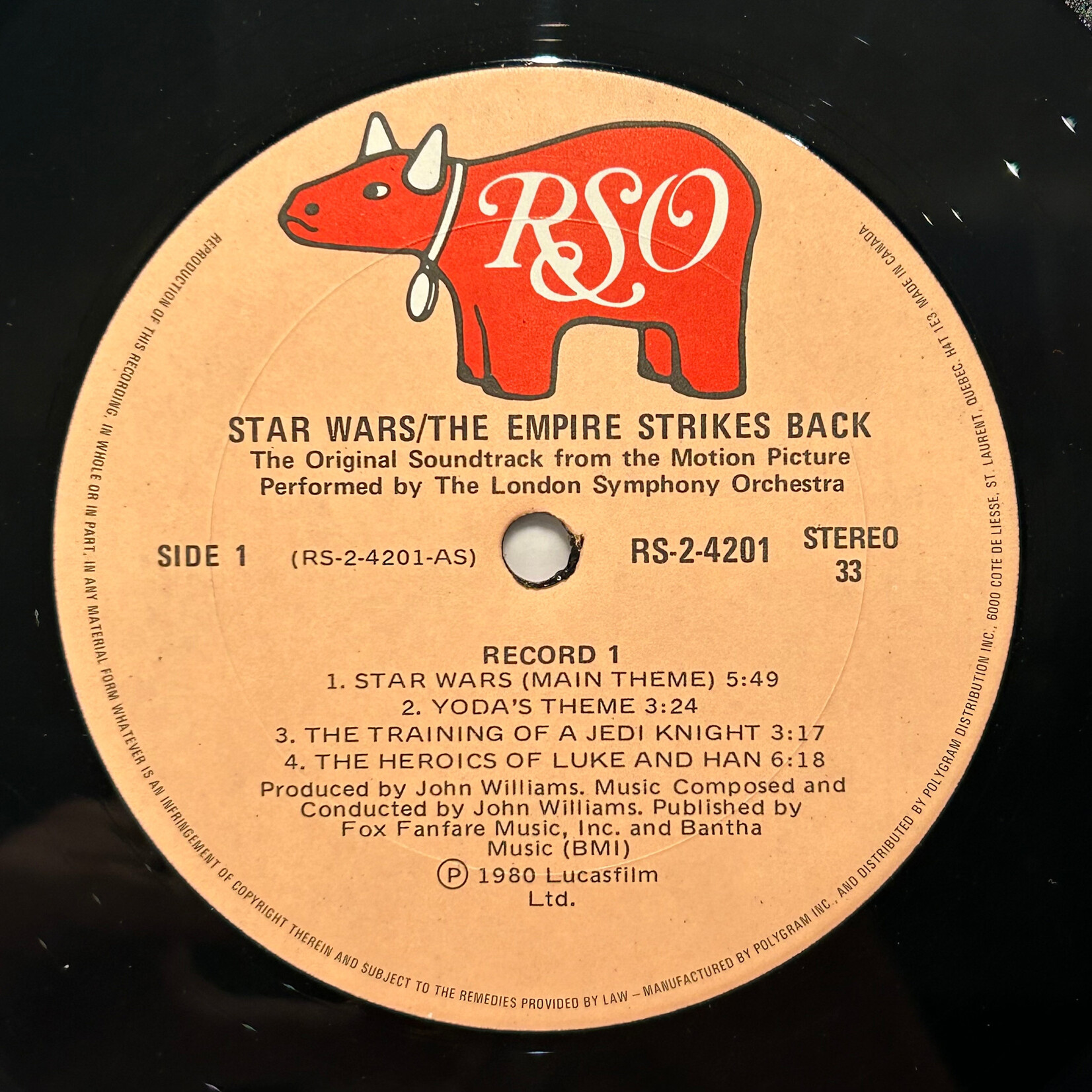 John Williams & The London Symphony Orchestra - Star Wars: The Empire Strikes Back (1980, Canada, w/Booklet, VG+)