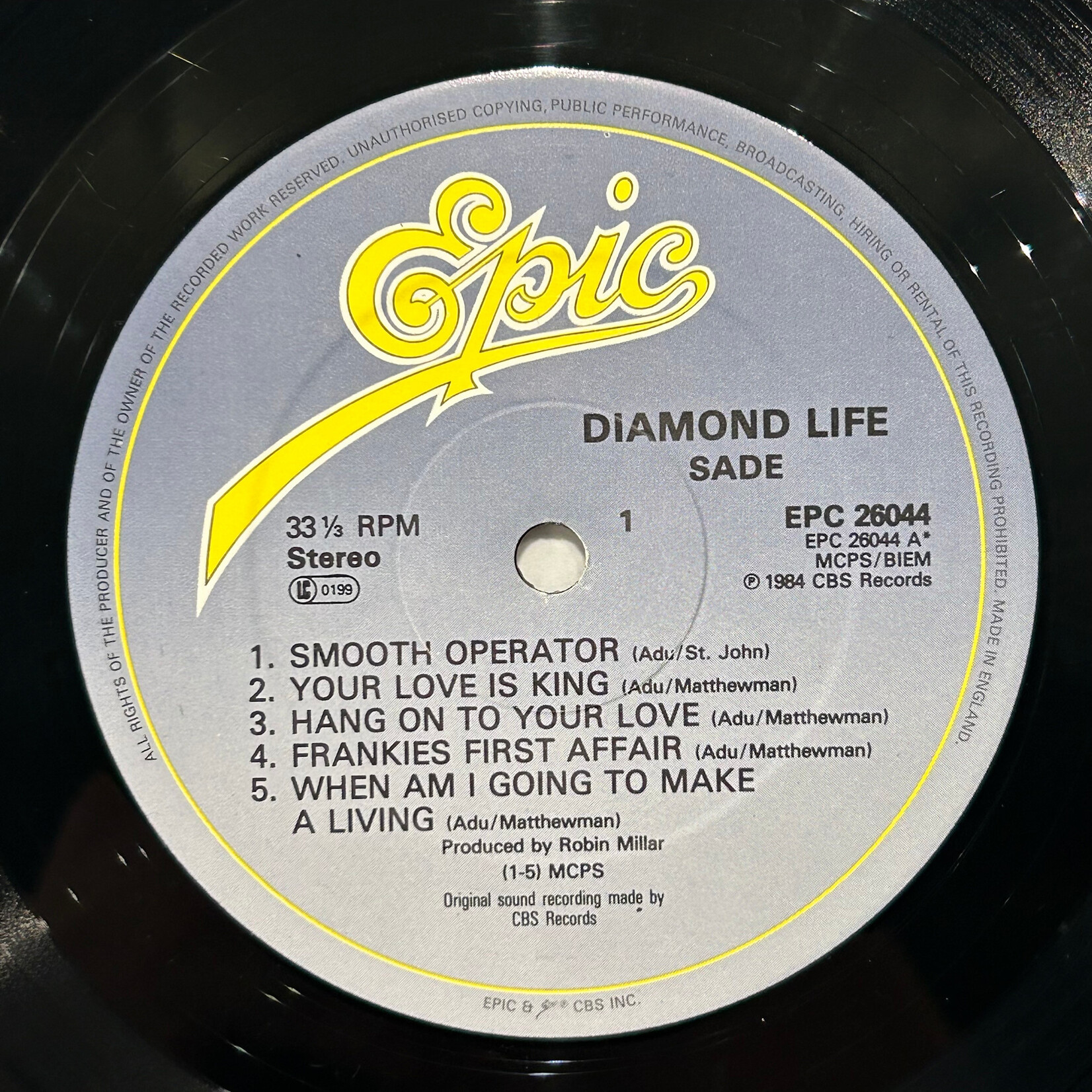 [Nick's Disk Pics] Sade: Diamond Life (1984, UK, EX) [EPIC]