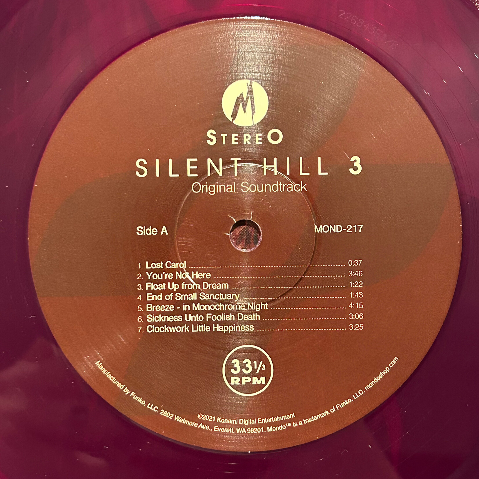 Akira Yamaoka - Silent Hill 3 (Original Soundtrack) (2023, USA, Purple Wax, Silent Hill, VG+)