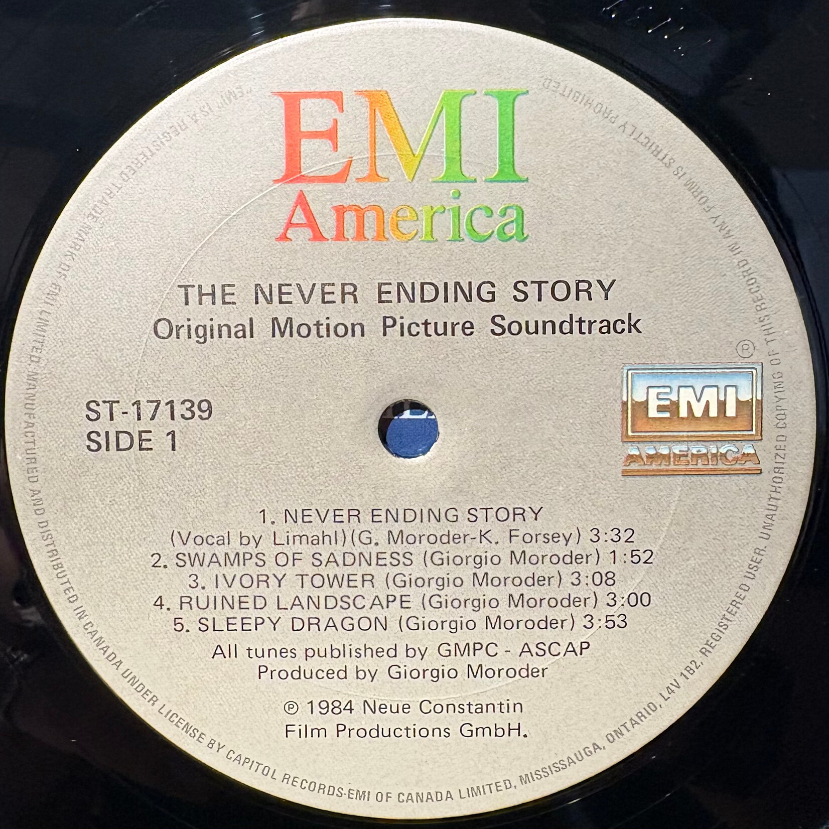 Doldinger, Klaus and Giorgio Moroder: The Never Ending Story (Original Motion Picture Soundtrack) (1984, Original, In Shrink, EX) [EMI AMERICA]