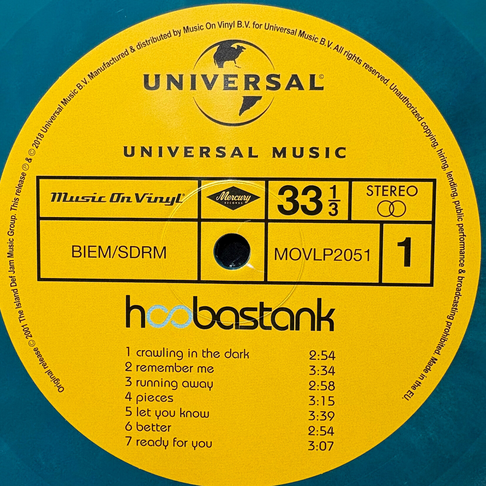 Hoobastank: Self-Titled (2018, Europe, Ltd Ed Green, VG+) [UNIVERSAL]