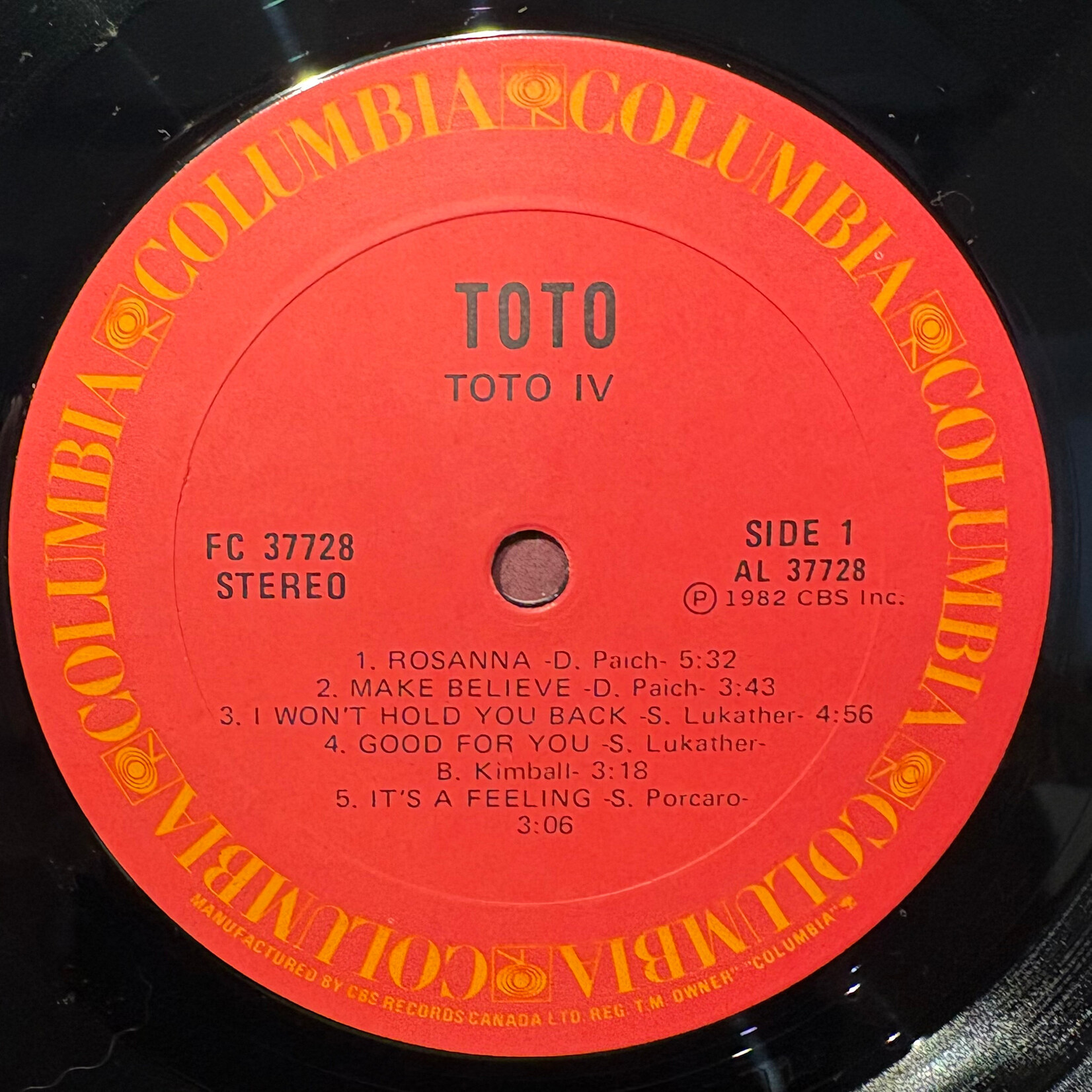 Toto: IV (1982, Canada, In Shrink, w/hype sticker VG+) [COLUMBIA]