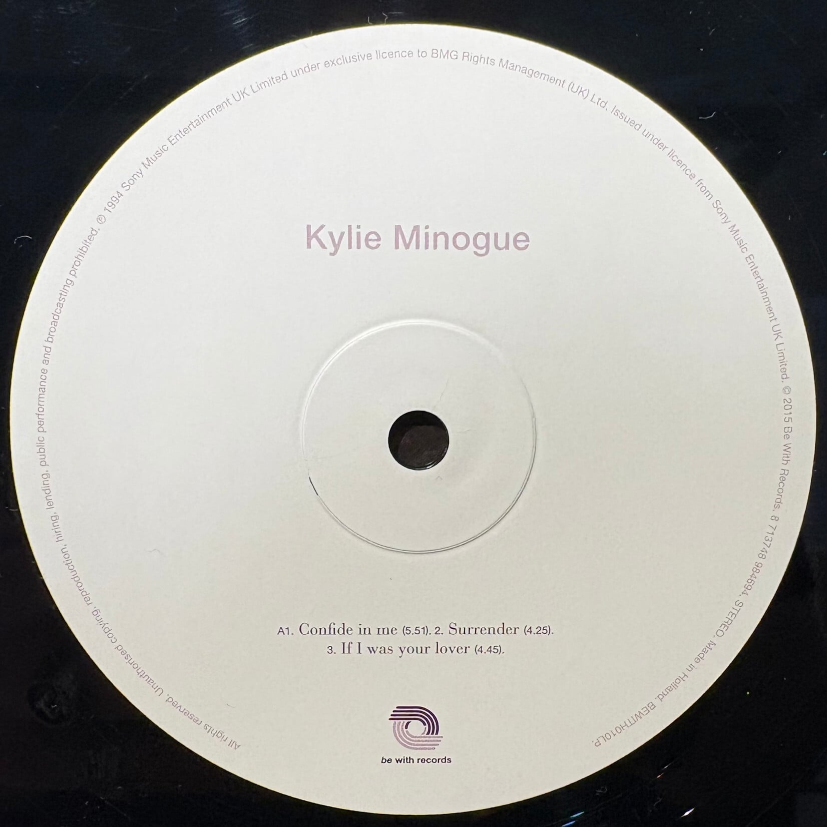 Kylie Minogue: Kylie Minogue (2016, UK, EX) [BE WITH RECORDS]