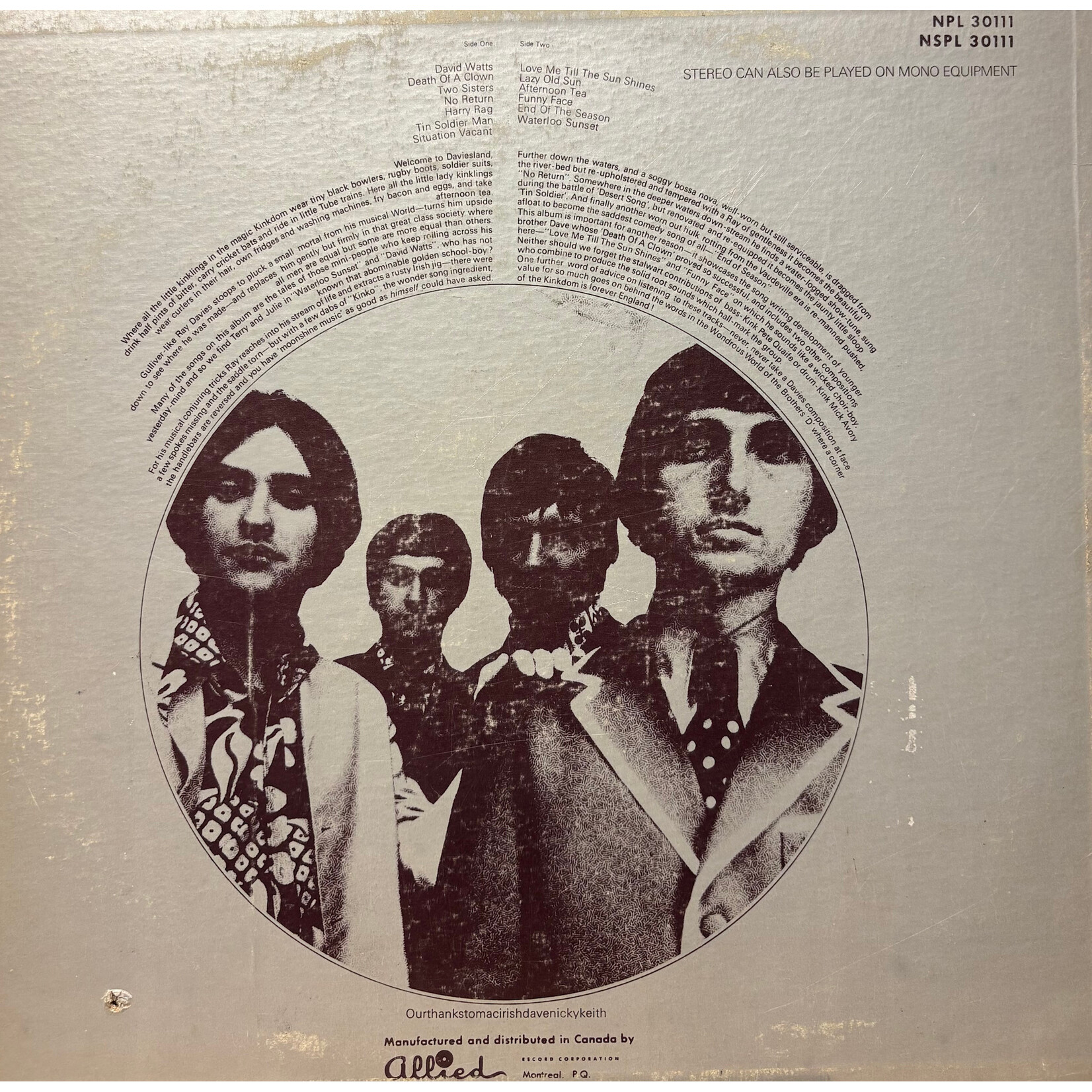 Kinks: Something Else By The Kinks (1968, Canada, Late Mono, VG) [PYE]