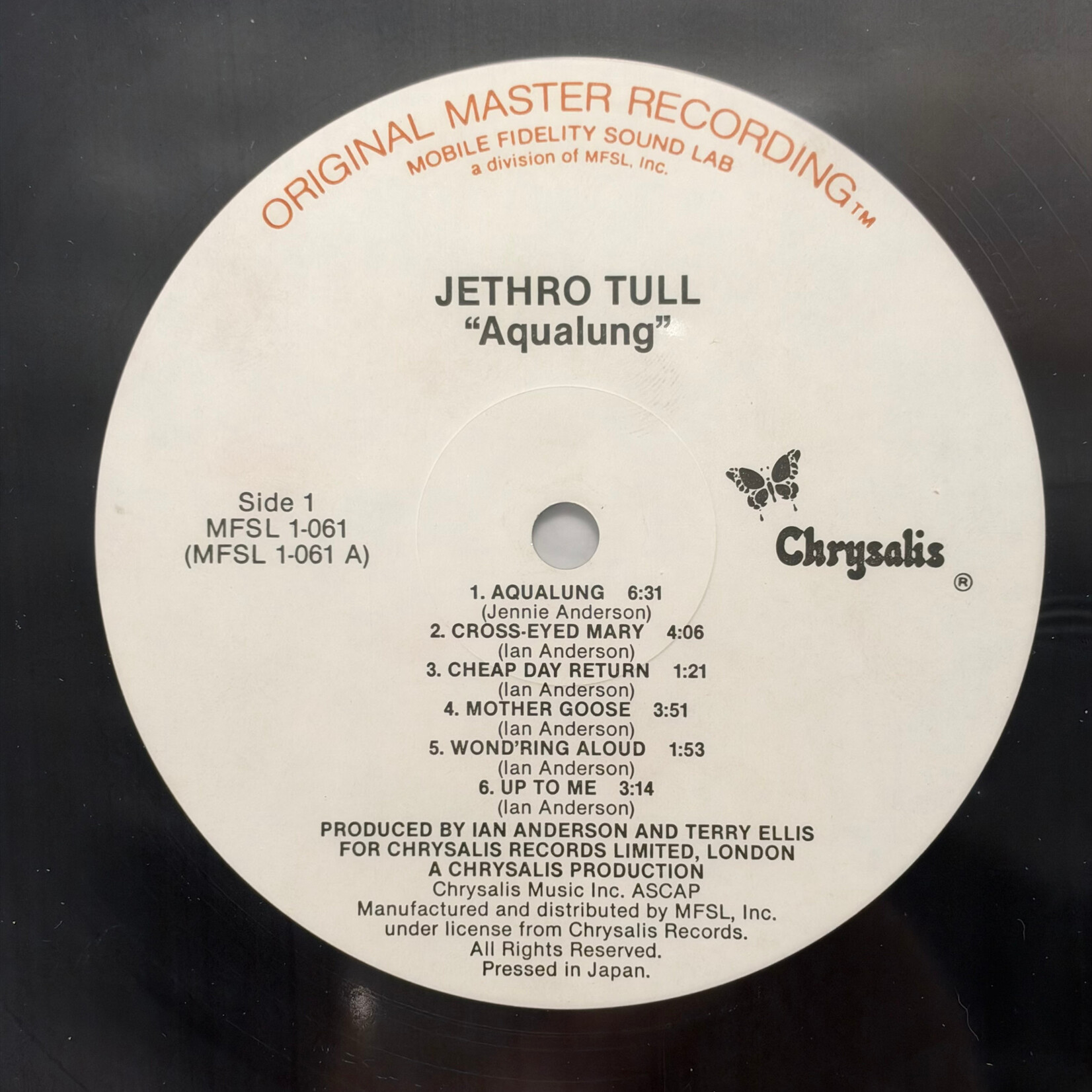 Jethro Tull: Aqualung (1981, USA, MoFi, VG+) [CHRYSALIS]