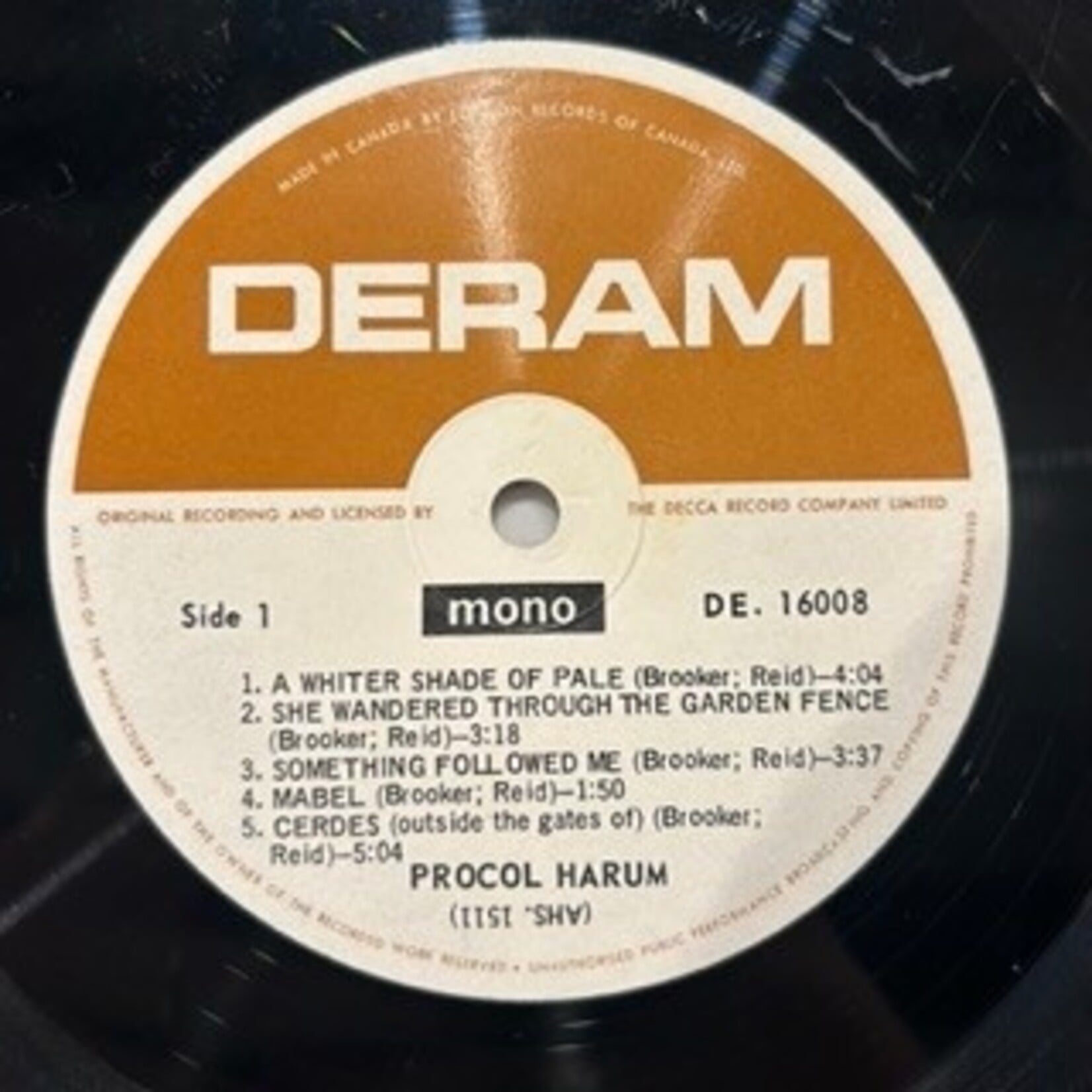 Procol Harum: Procol Harum (1967, Late Mono, Canada) [DERAM]