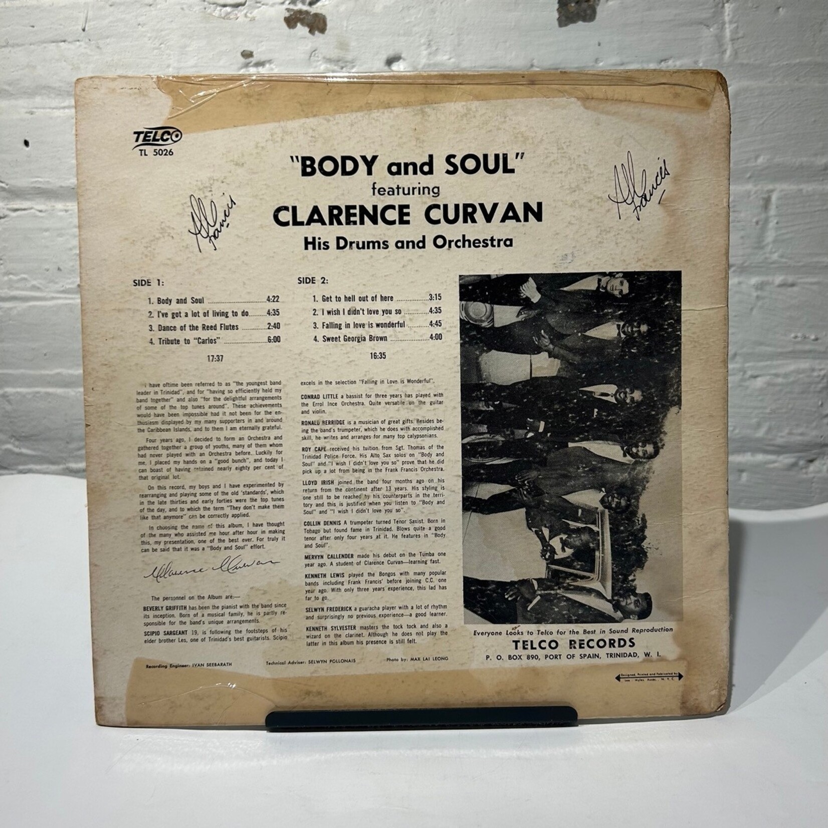 Curwan, Clarence: Body And Soul (1965, Trinidad, VG) [TELCO]