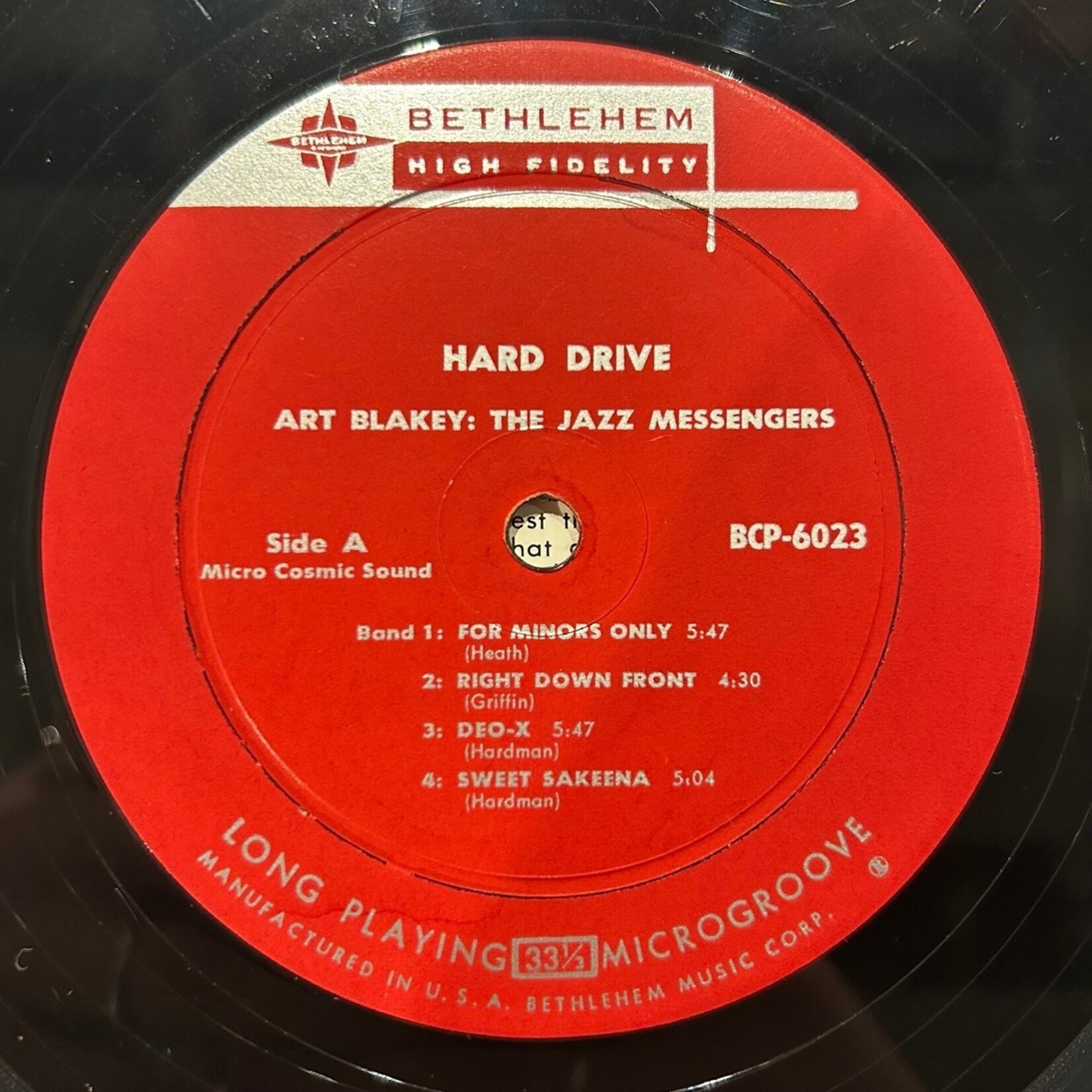 Blakey, Art & The Jazz Messengers: Hard Drive (1958, USA, Disc VG) [BETHLEHEM]