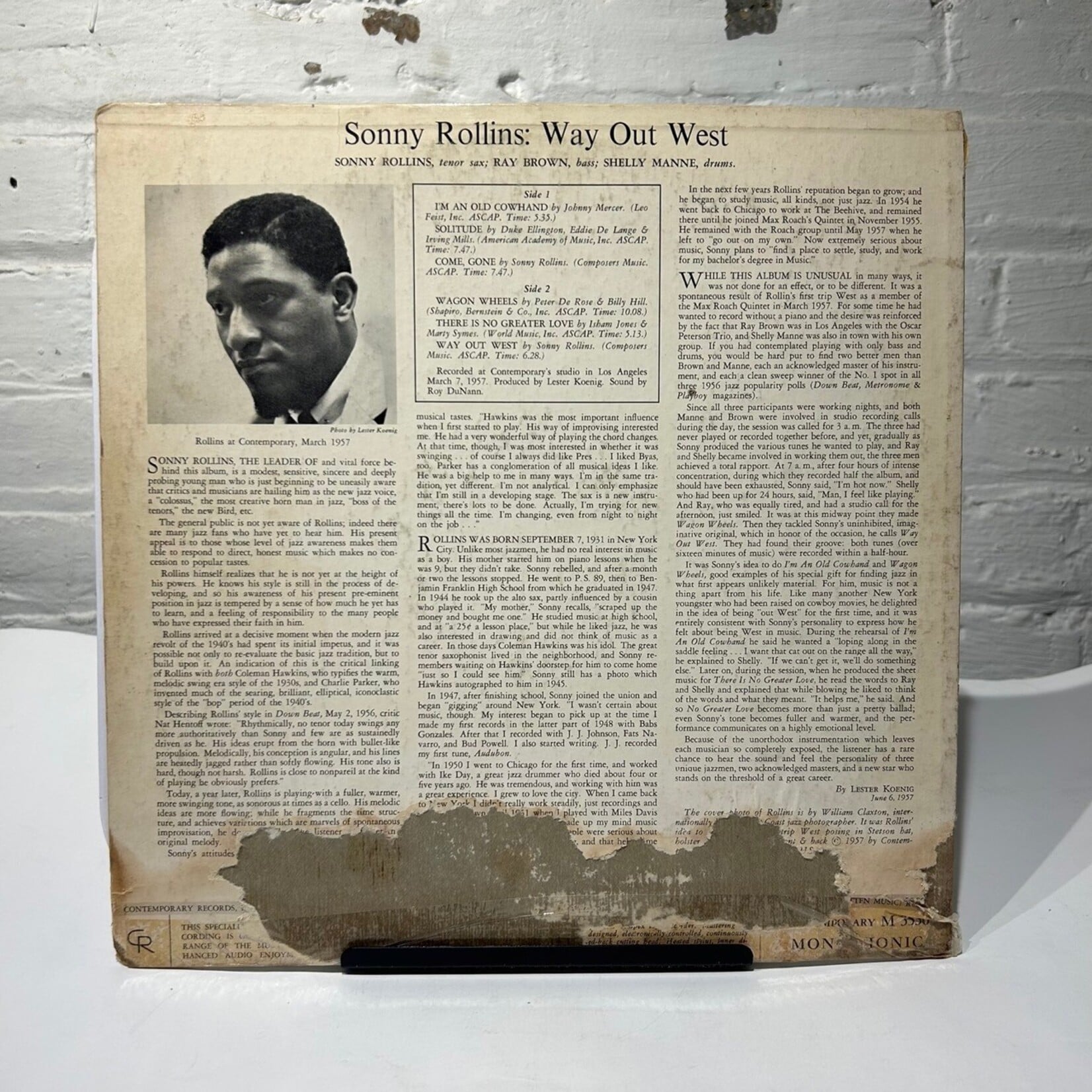 Rollins, Sonny: Way Out West (1957, USA, Disc VG+) [CONTEMPORARY]