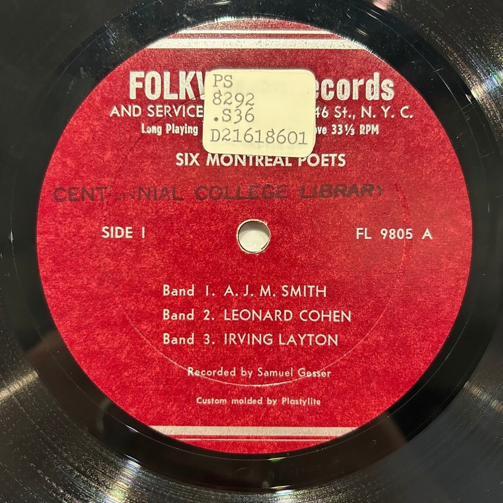 Various Artists: Six Montreal Poets (Baby Leonard Cohen!, w/Insert, 1957, USA, VG)