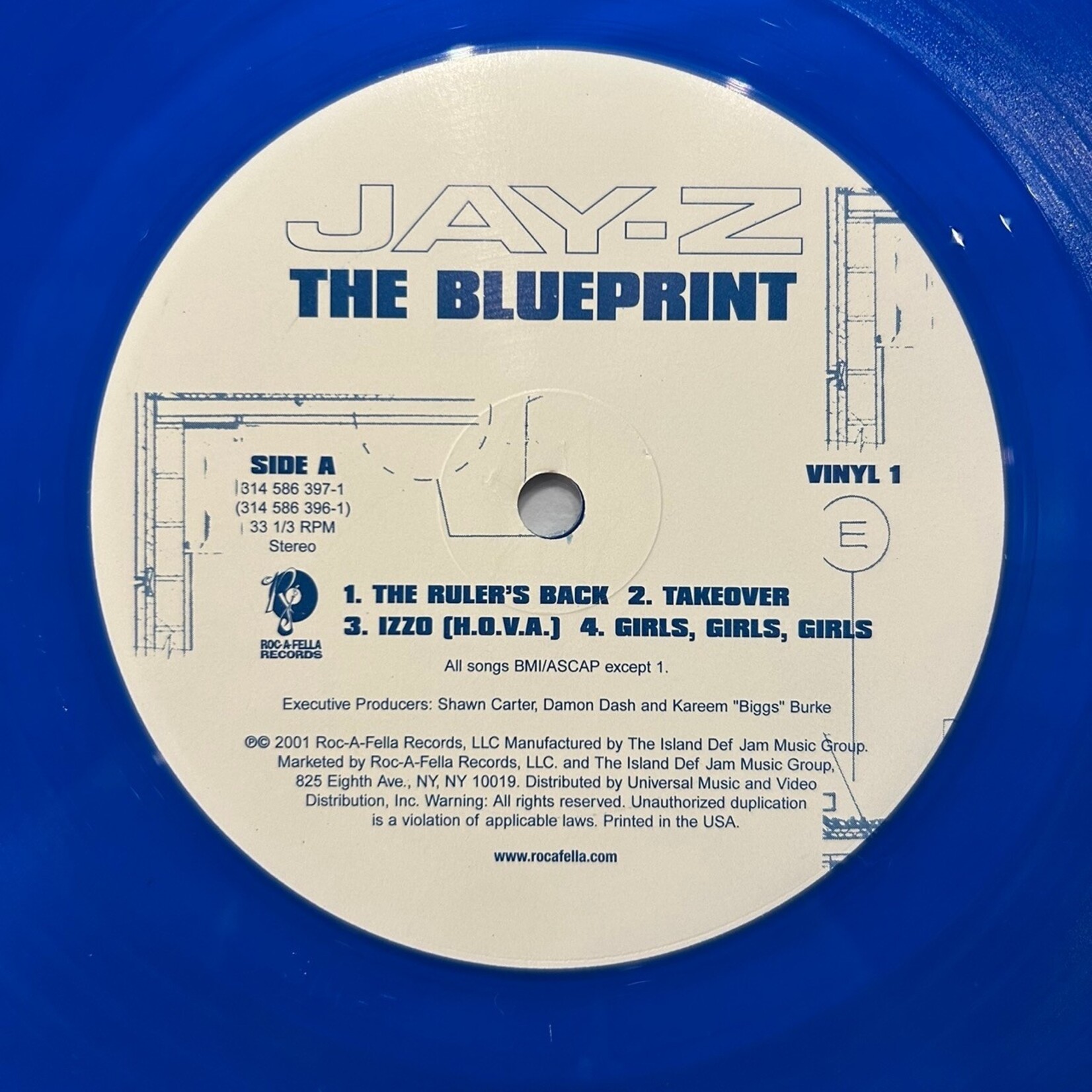 Jay-Z: The Blueprint (Ltd. Edt. Blue Vinyl, 2001, USA, VG) [ROC-A-FELLA]