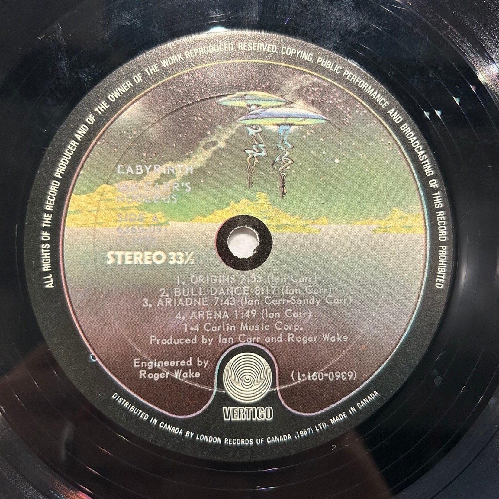 Carr, Ian & Nucleus Plus: Labyrinth (1973, Canada, VG+) [VERTIGO]