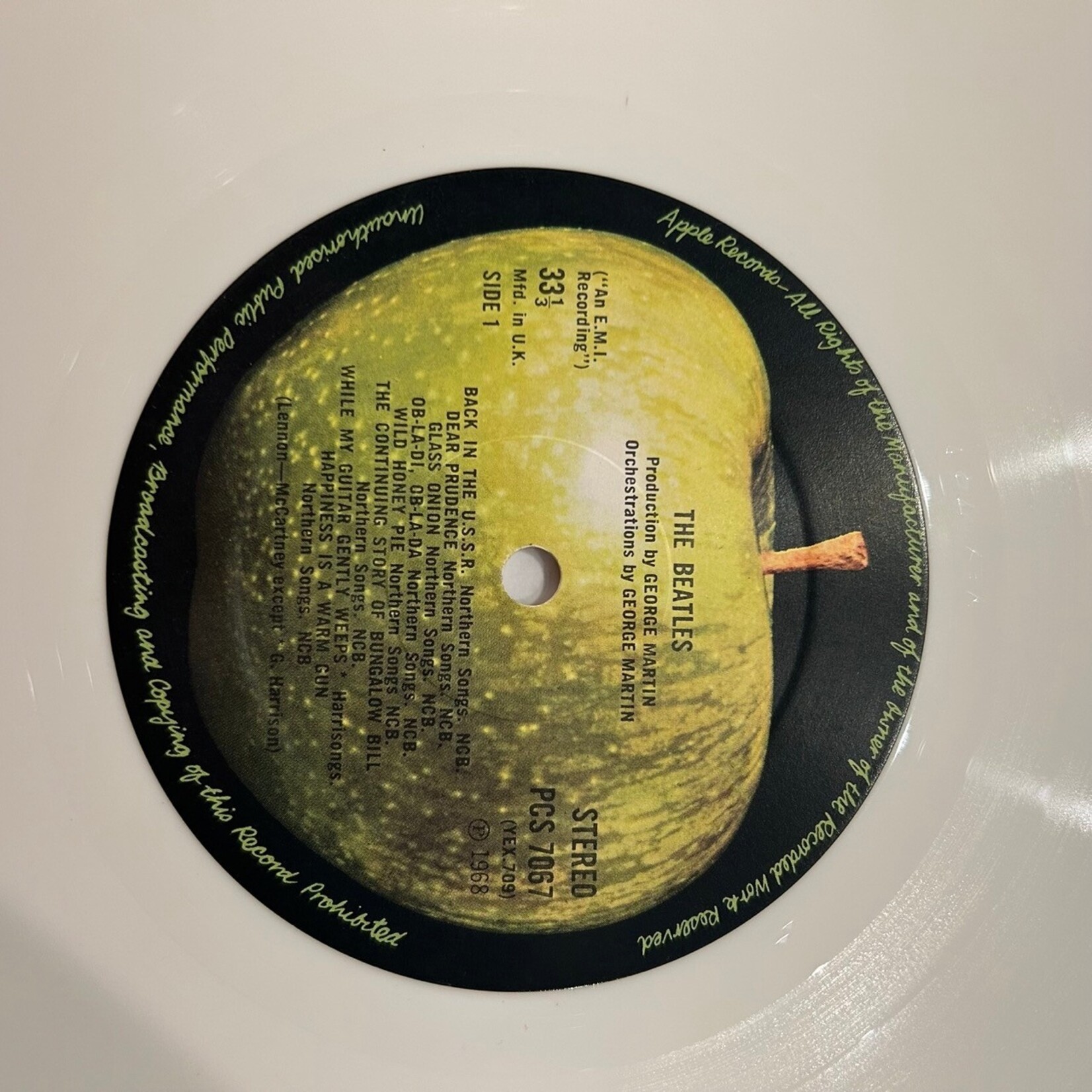 Beatles: Self-Titled - The White Album (White Wax, w\Inserts (G+ Shape), 1978, UK, Disc VG+) [APPLE]