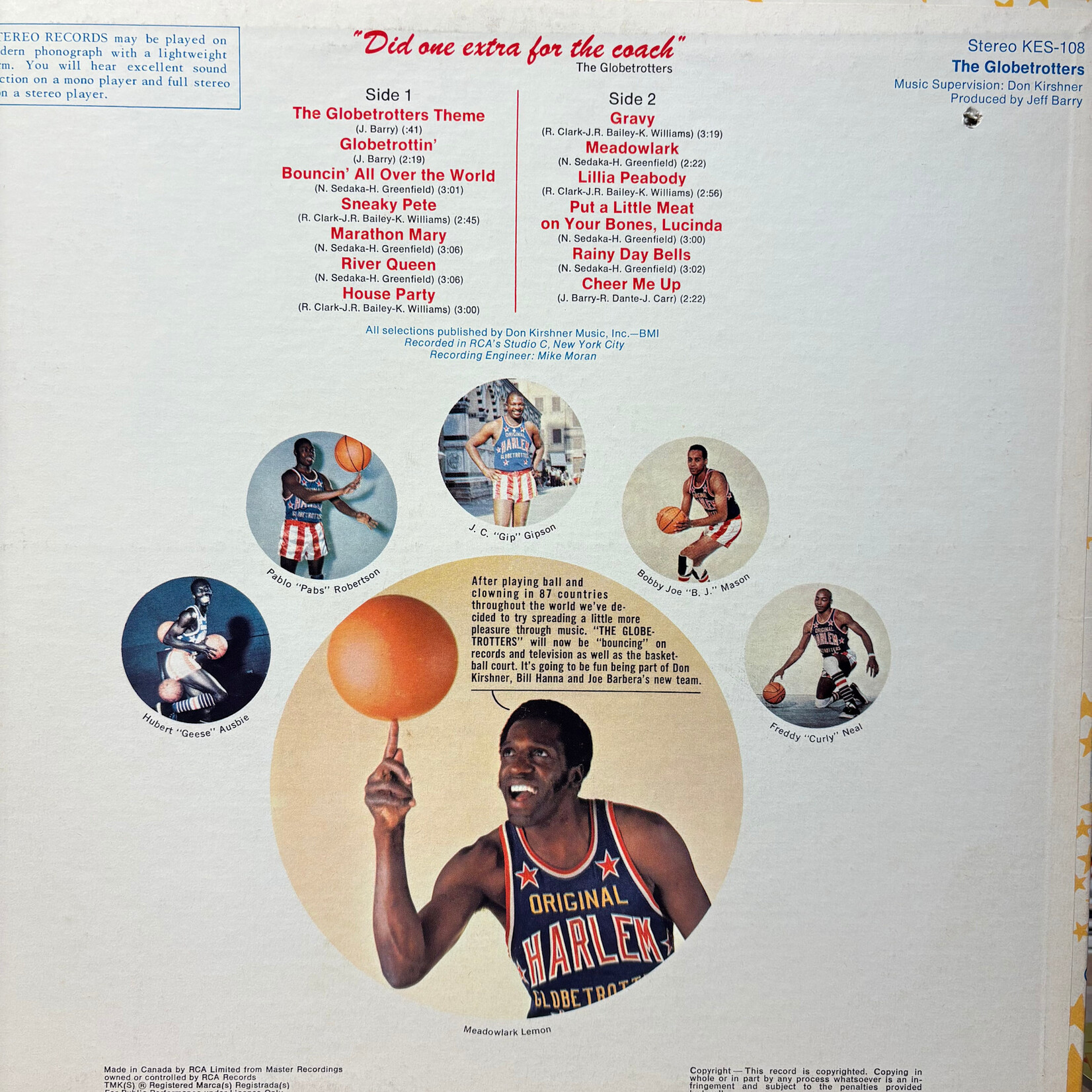 Globetrotters: self-titled (1970, Canada VG+) [RCA VICTOR]