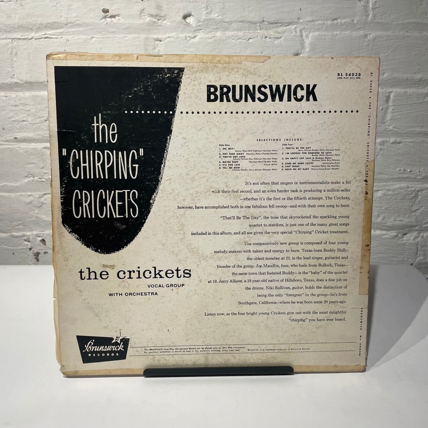 Crickets: The "Chirping" Crickets (1957, Canada, Textured Cover, G+) [BRUNSWICK]