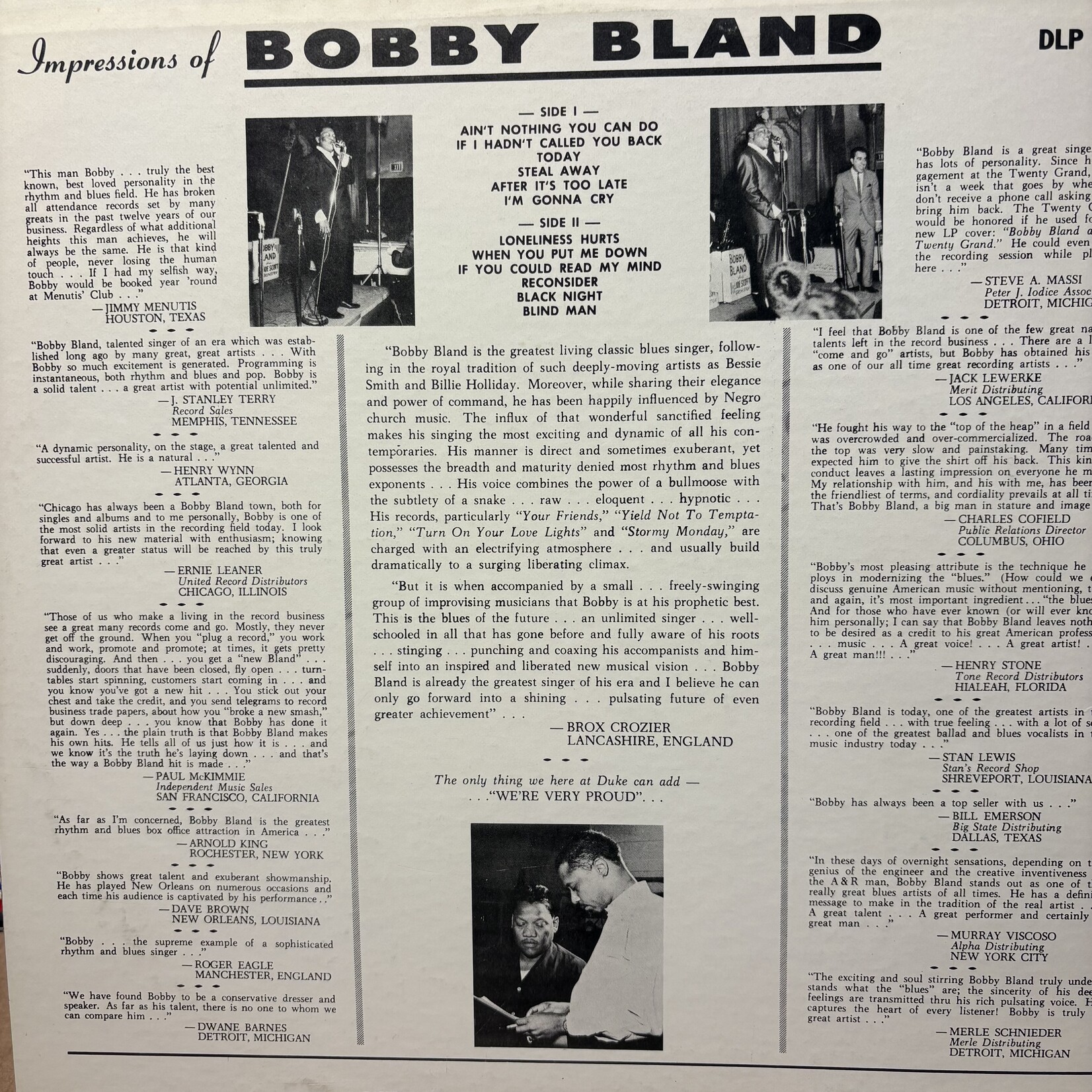 Bland, Bobby: Ain't Nothing You Can Do (1964, USA, VG) [DUKE]