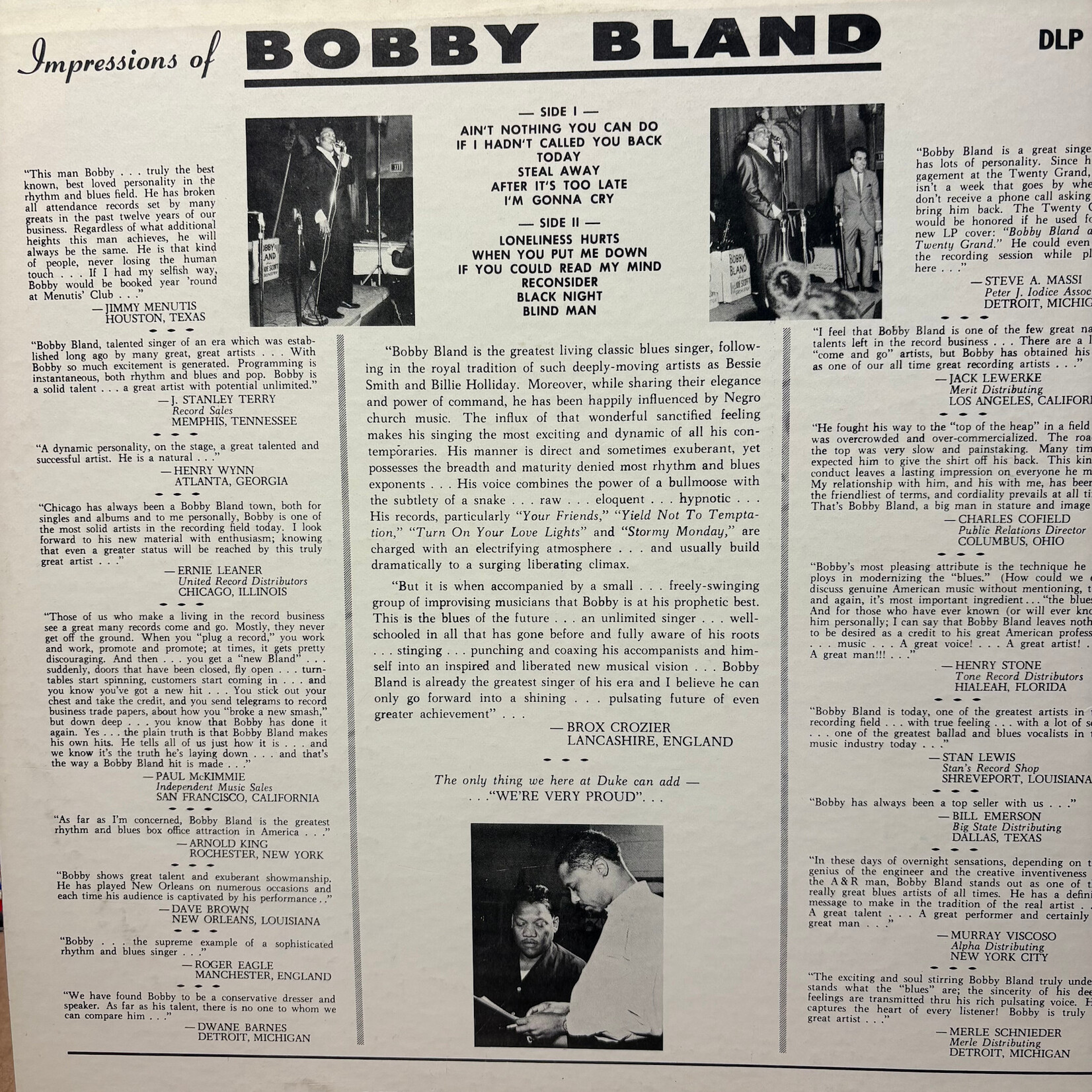 Bland, Bobby: Ain't Nothing You Can Do (1964, USA, VG) [DUKE]