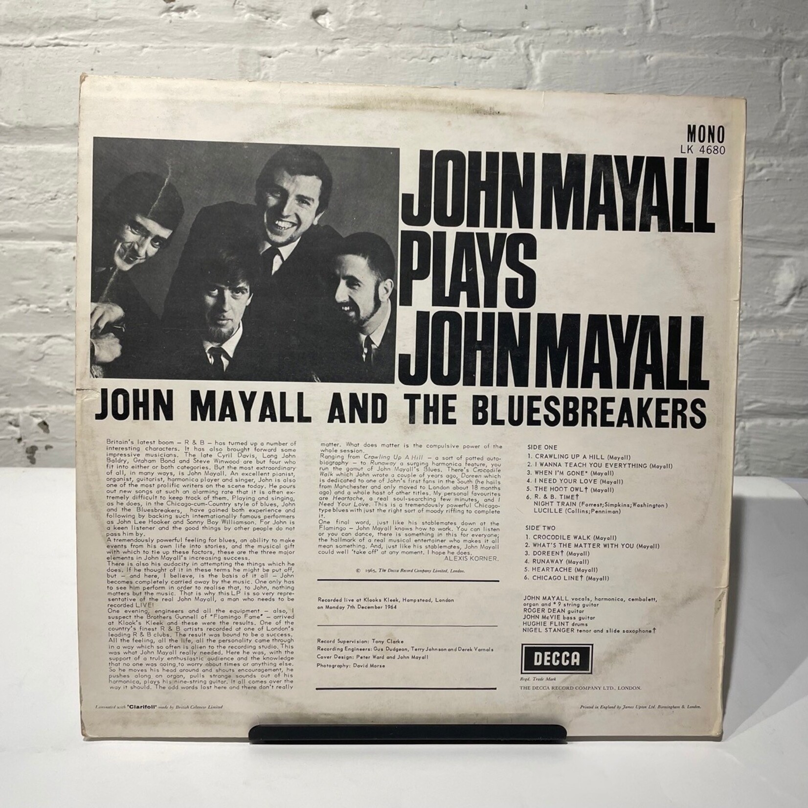 Mayall, John: John Mayall Plays John Mayall (2nd Issue Deep Groove, 1967, UK, VG+) [DECCA]