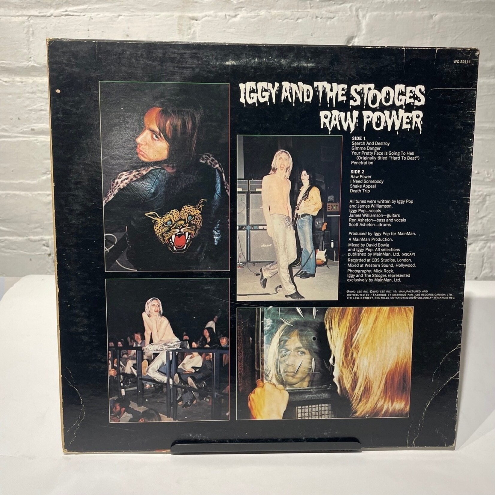 Pop, Iggy & The Stooges: Raw Power (1970s, Canada, Disc VG+) [COLUMBIA]