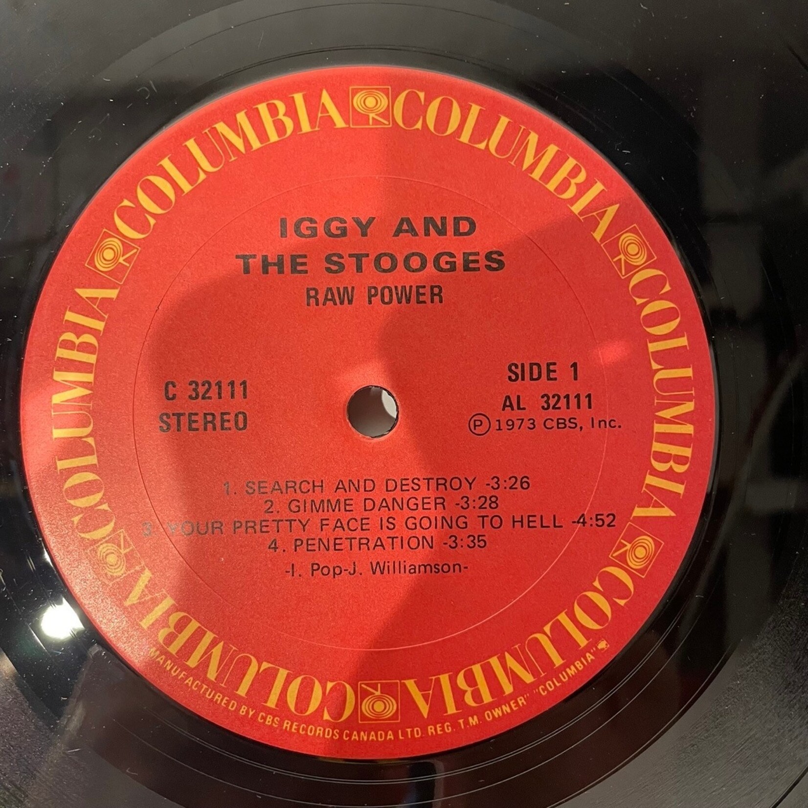 Pop, Iggy & The Stooges: Raw Power (1970s, Canada, Disc VG+) [COLUMBIA]