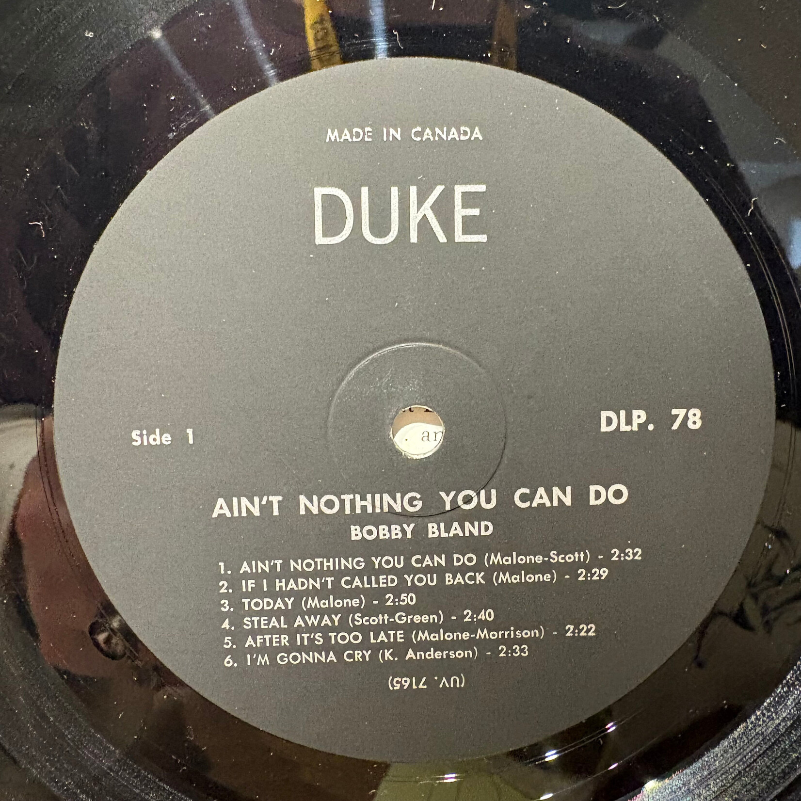 Bland, Bobby: Ain't Nothing You Can Do (1964, Canada, VG+) [ DUKE]