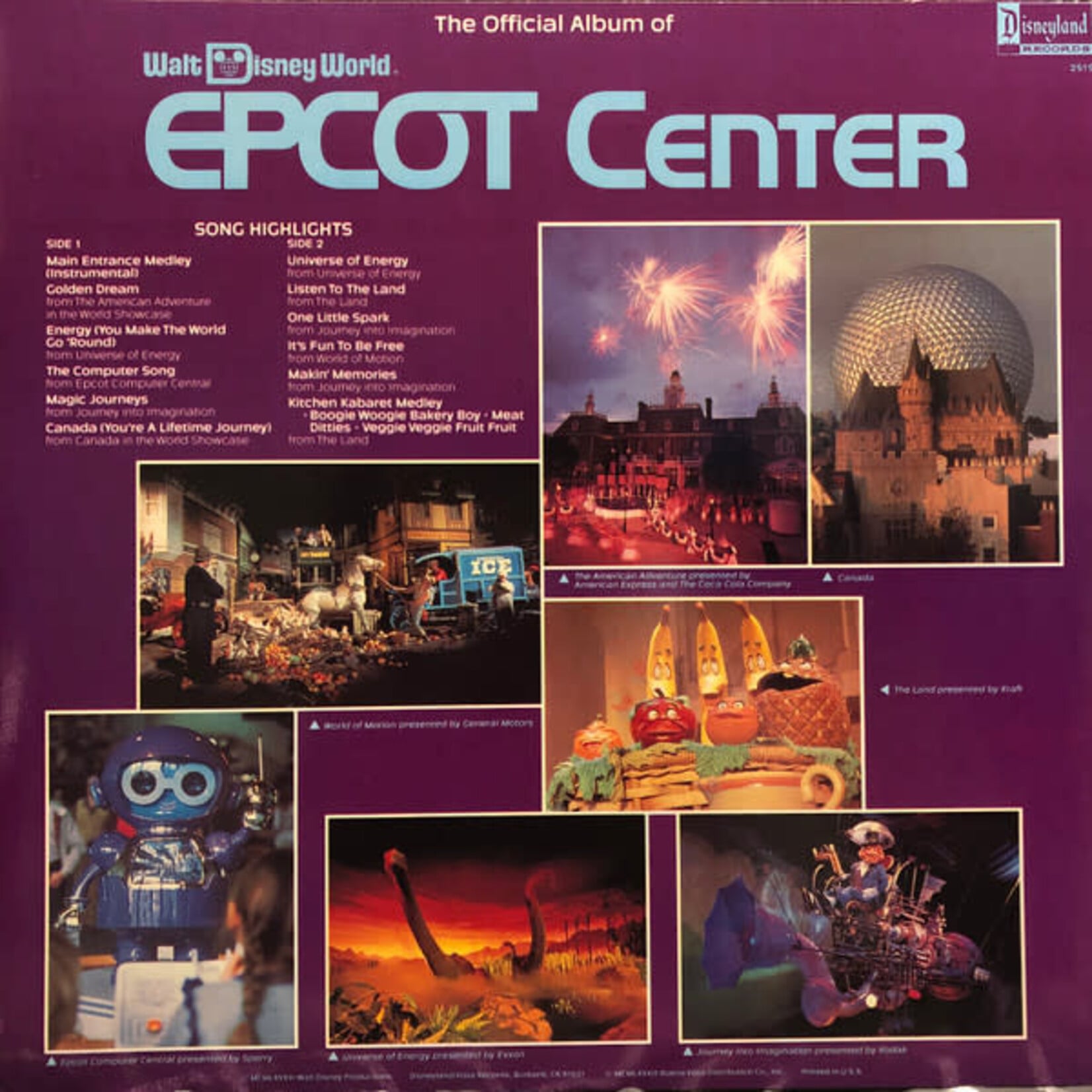 V/A: The Official Album Of Walt Disney World Epcot Center (1983, USA, In Shrink, EX) [DISNEYLAND]