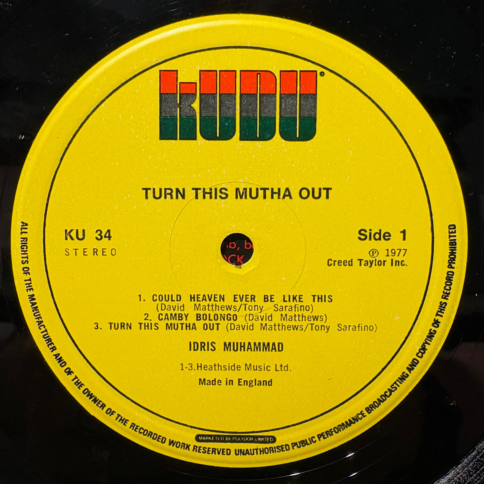 Muhammad, Idris: Turn This Mutha Out (1977, UK, Jaime XX Sample, VG+) [KUDU]