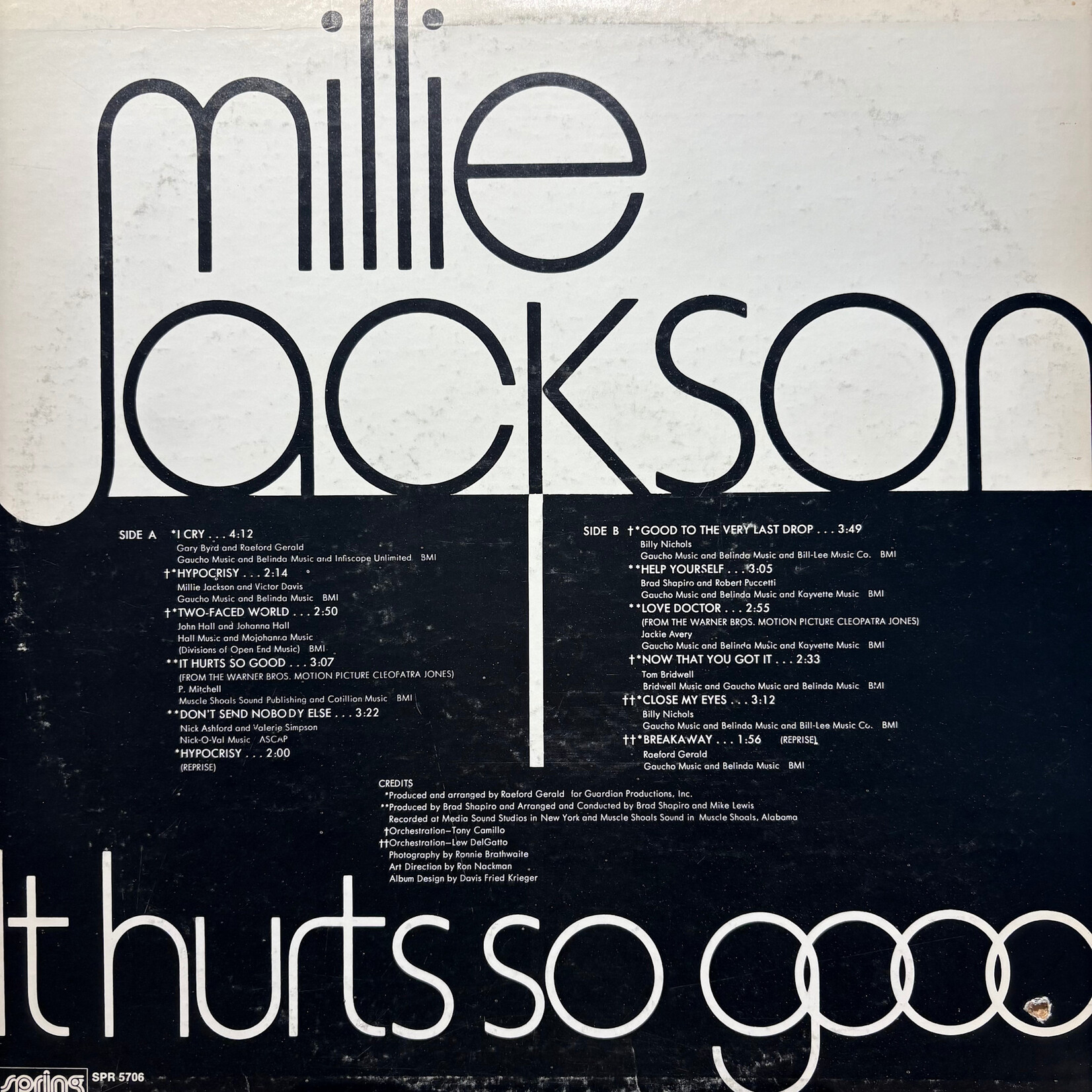 Jackson, Millie: It Hurts So Good (1973, Canada, VG+) [SPRING]