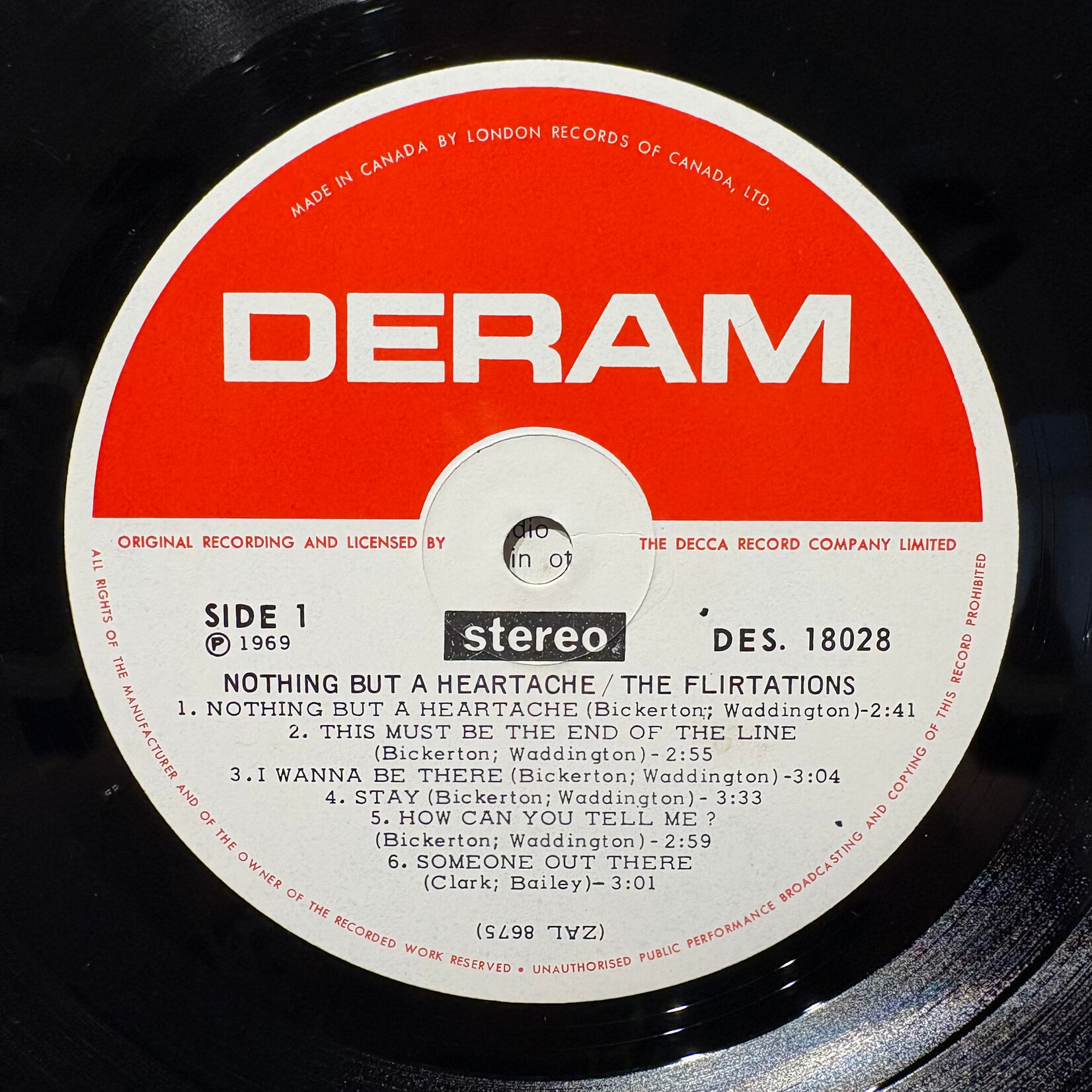 Flirtations: Nothing But A Heartache (1969, Canada, VG) [DERAM]