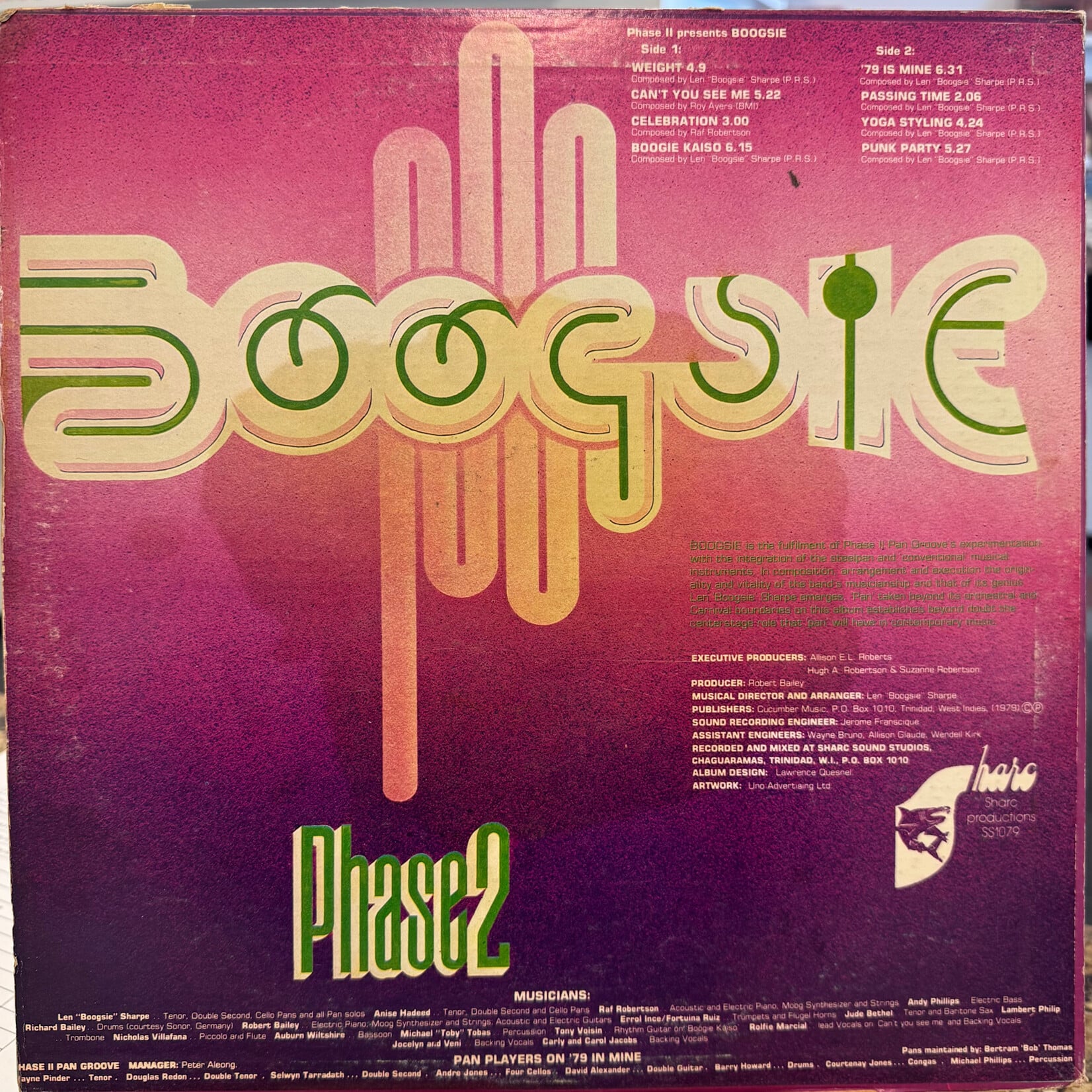 Boogsie: Phase2 (1979, Trinidad, Calypso-Funk, Disc VG+) [SHARC]