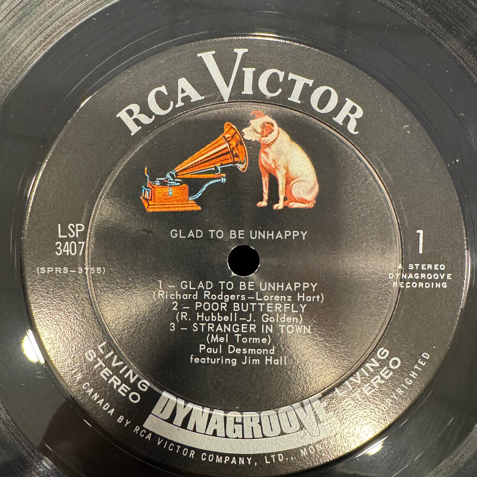 Paul Desmond - Glad to be Unhappy (1965, Canada, Cool Jazz, VG+)