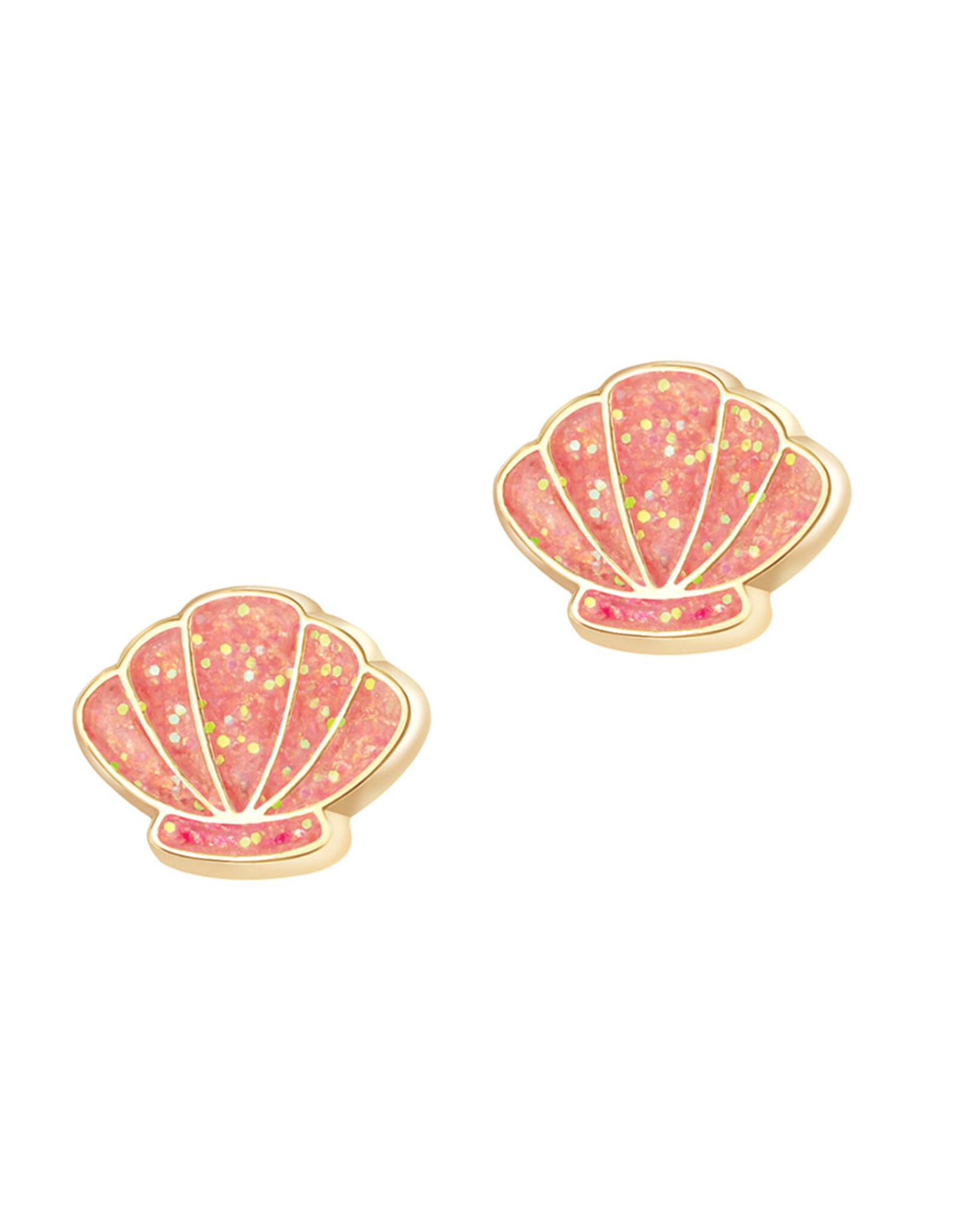 Boucles D Oreilles En Email Coquillage Scintillant Veille Sur Toi