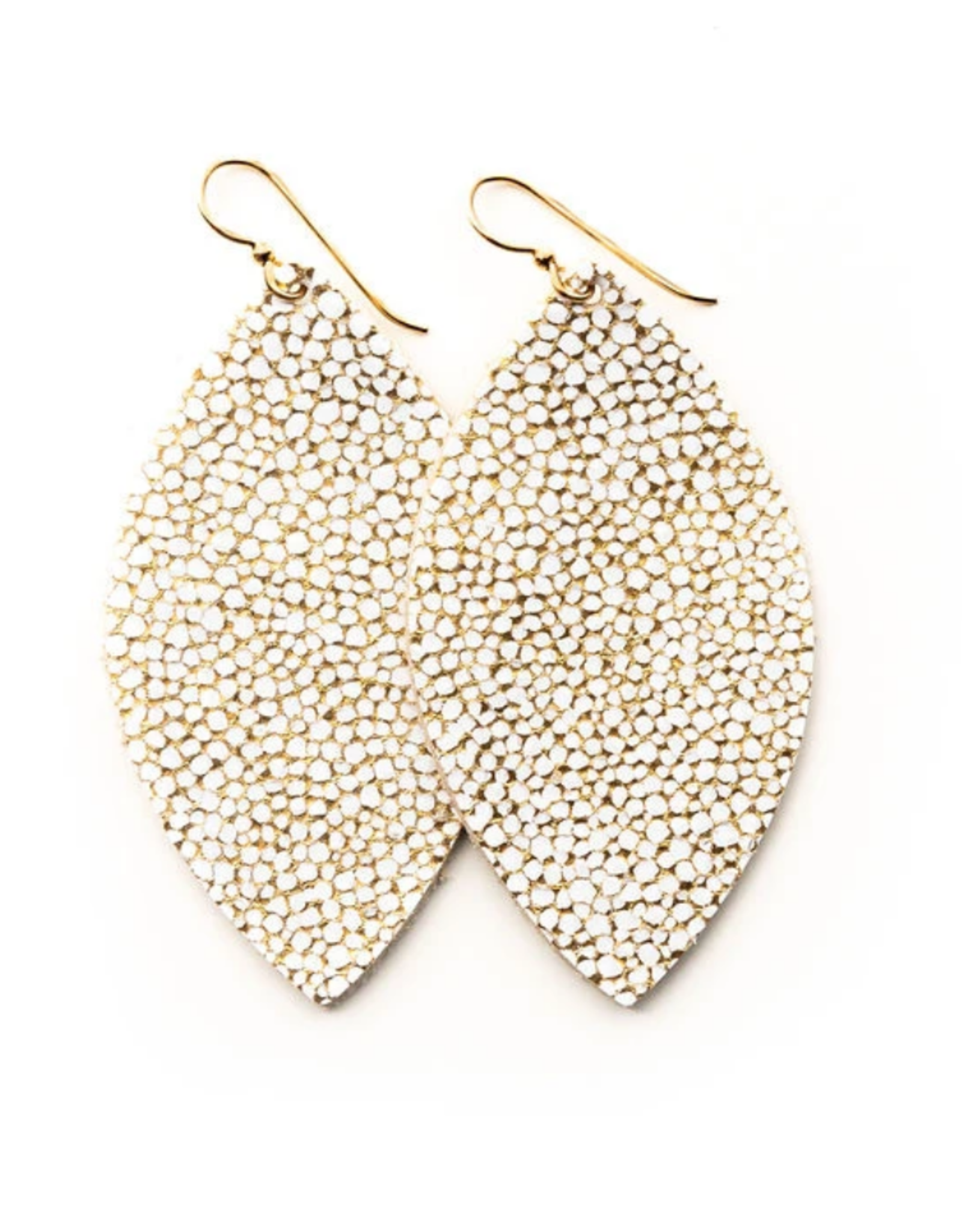 Keva - Earrings White and Gold Speckled