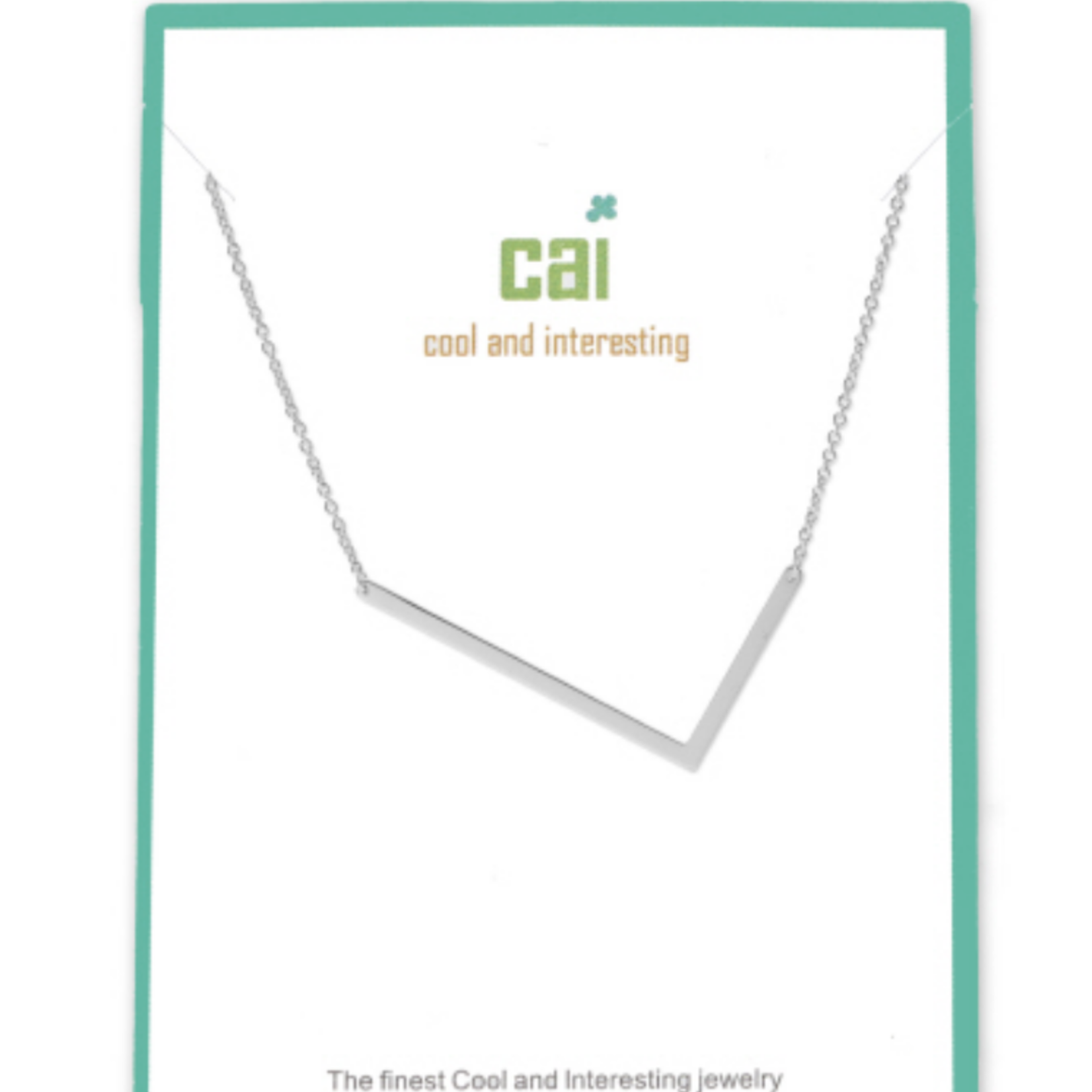 CAI - Silver Initial Necklace - 16" with 2" Extension