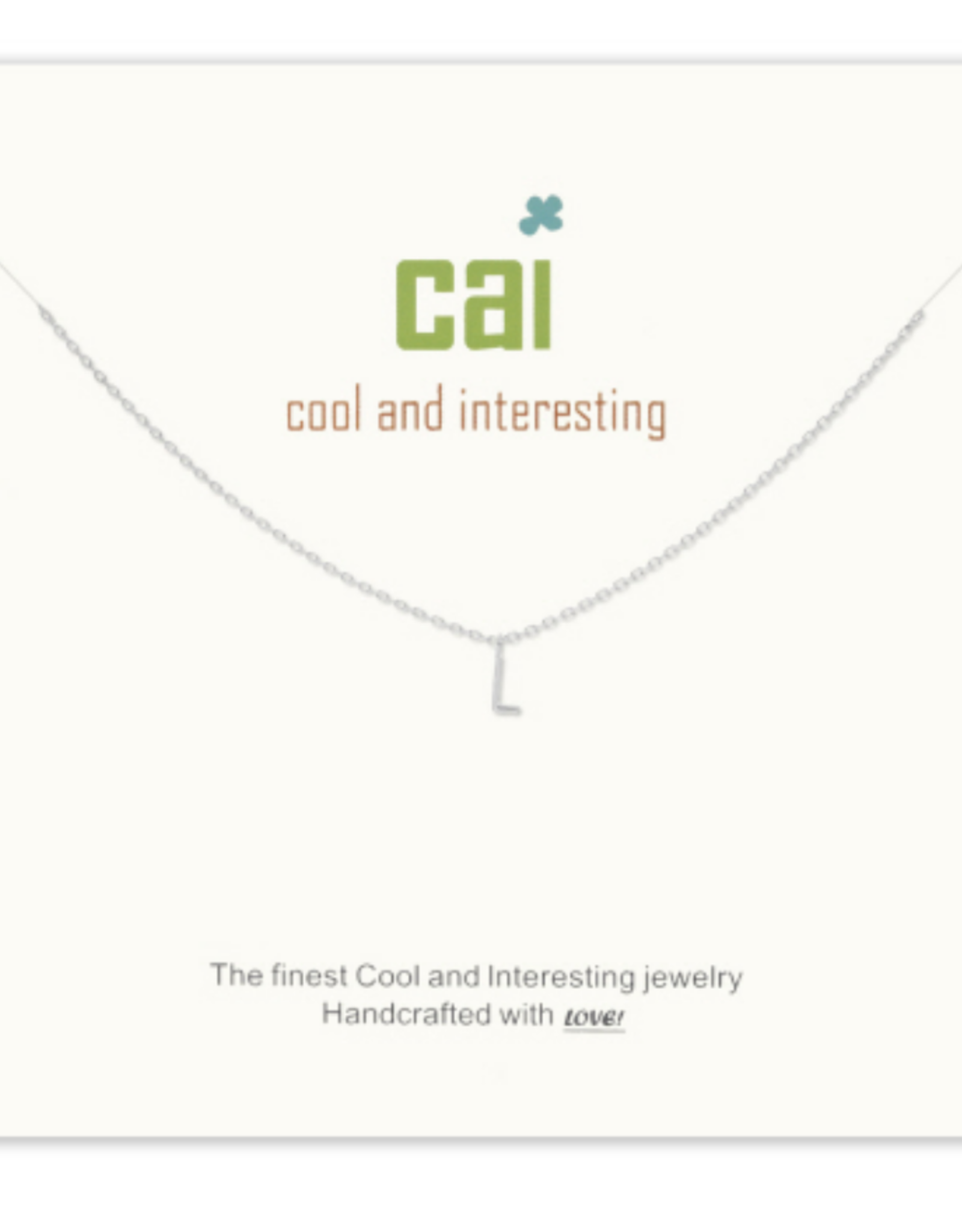 CAI - Silver Mini Initial Neckalace - 16in-2in ext