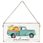 Rustic Marlin Rustic Marlin - Twine Sign - Welcome Harvest Truck with Pumpkins