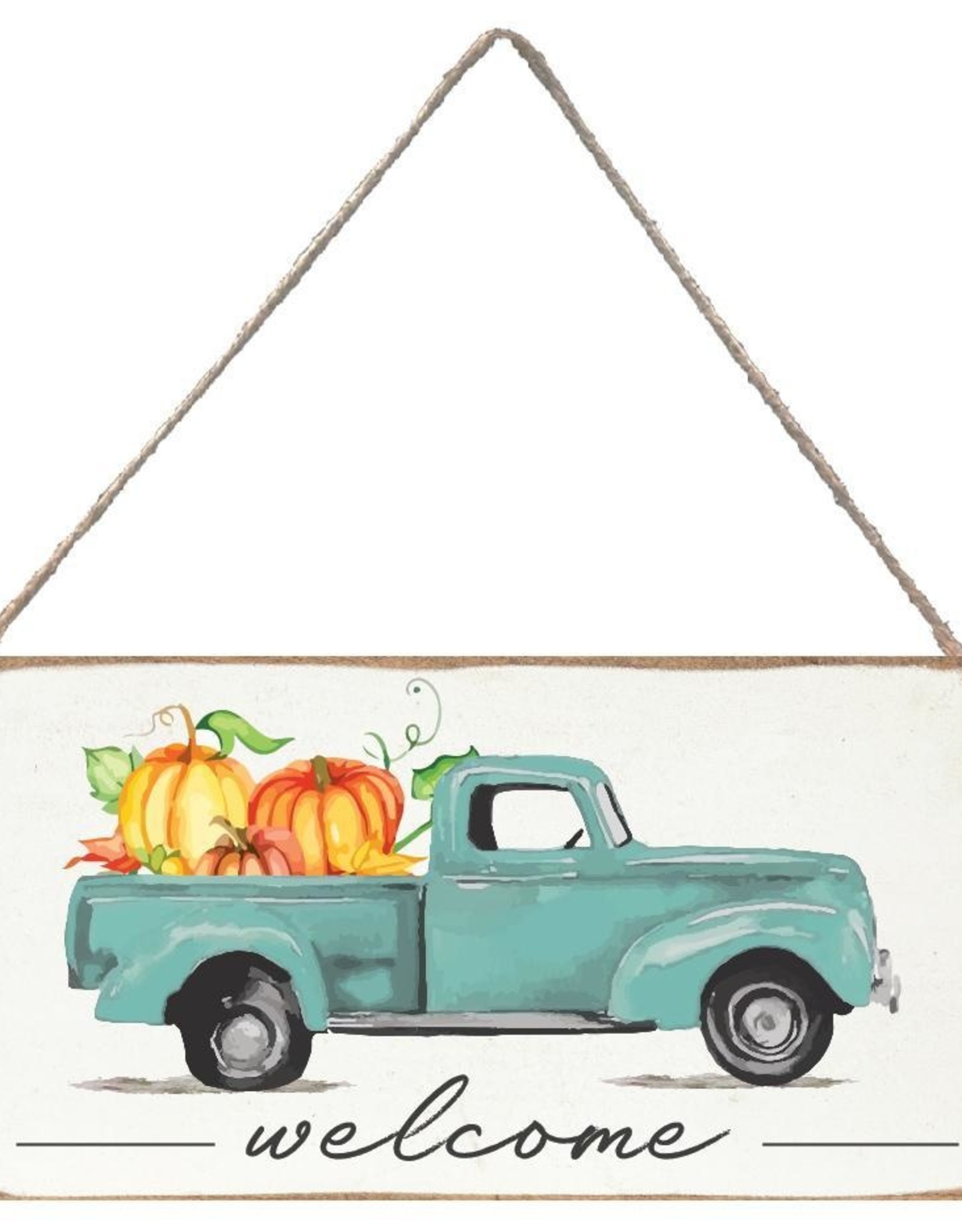 Rustic Marlin Rustic Marlin - Mini Plank Welcome Harvest Truck with Pumpkins