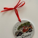 PhiloSophie's - Santa in Woodie Dover Ornament